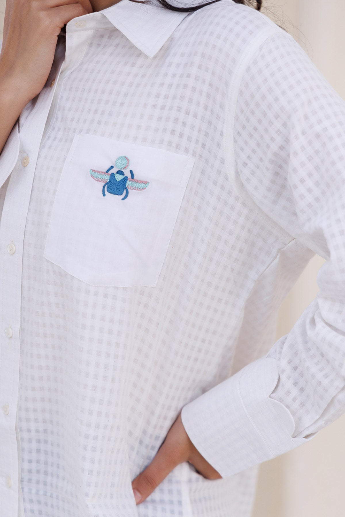 White Check Handwoven Shirt