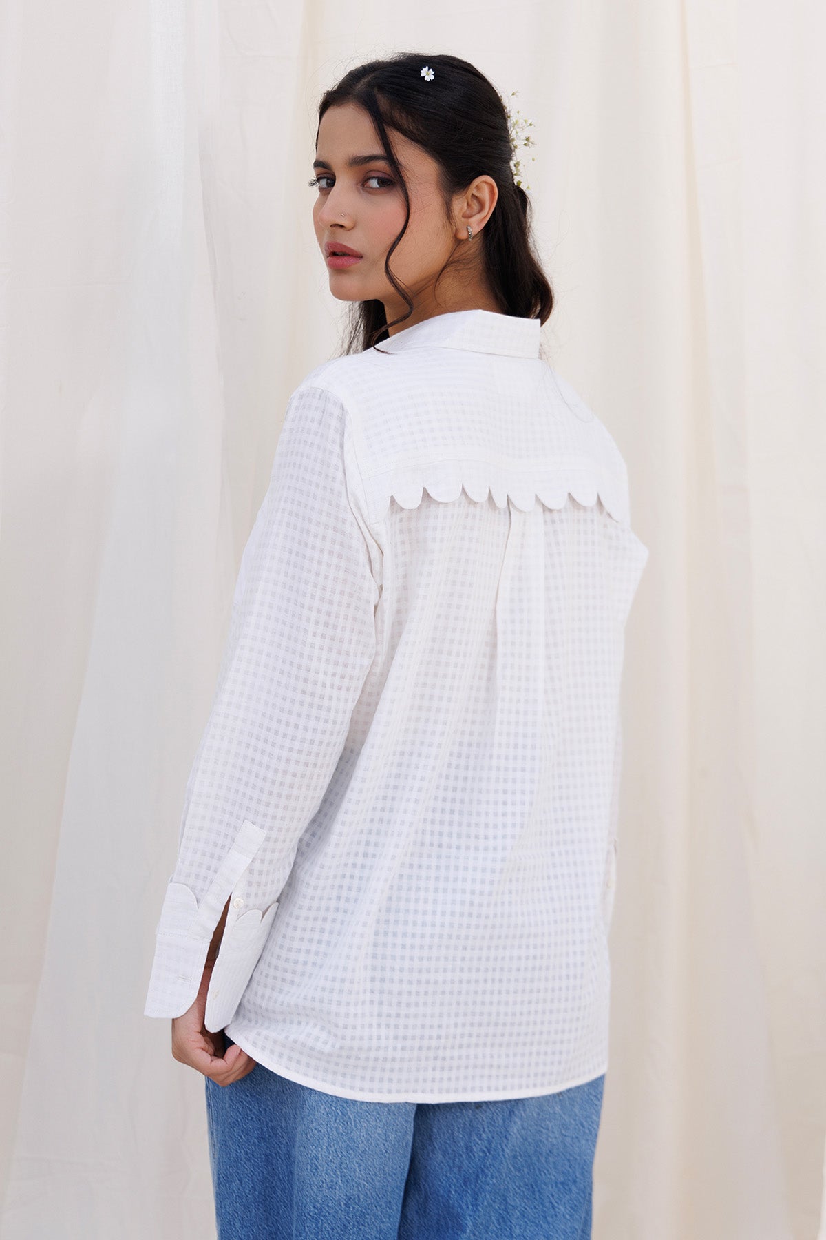 White Check Handwoven Shirt