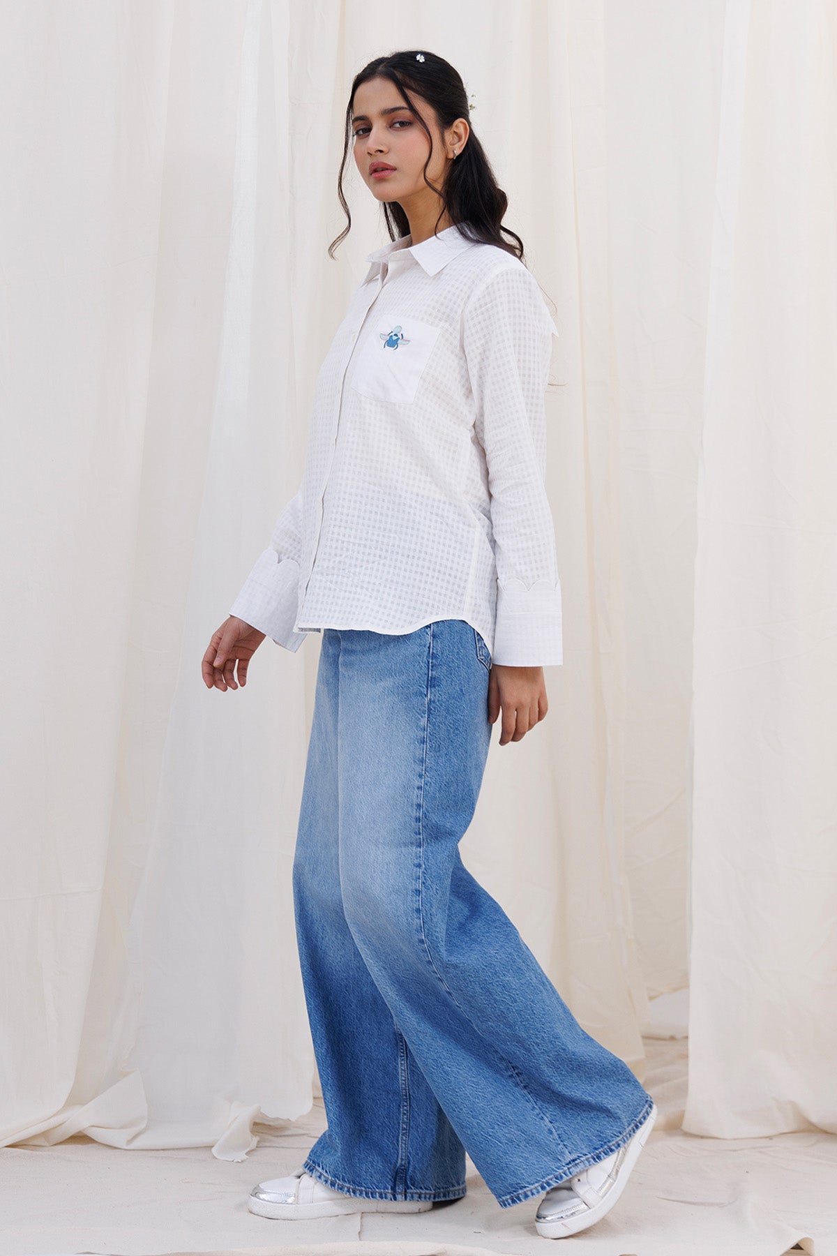 White Check Handwoven Shirt