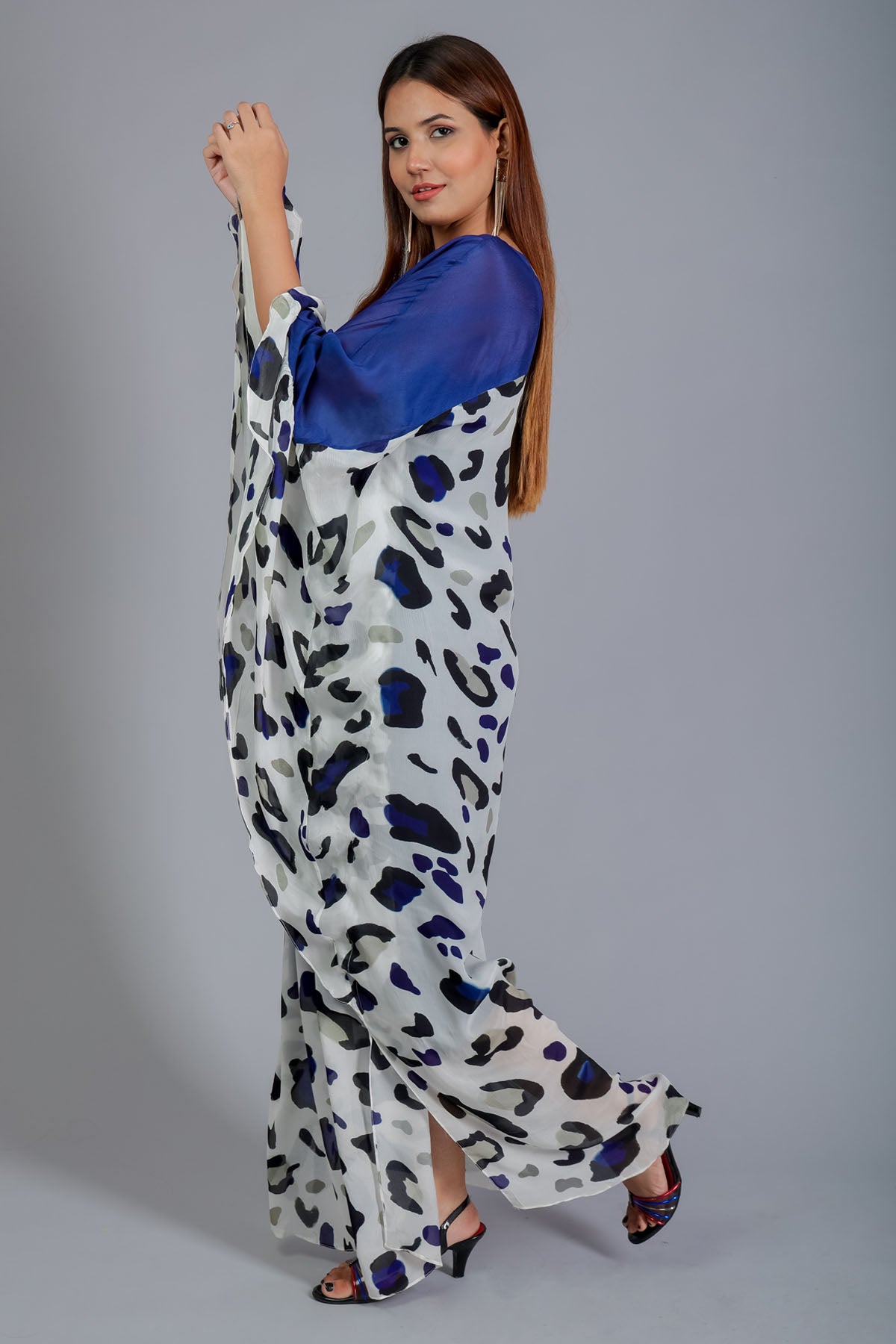 White Chiffon Flowy Kaftan