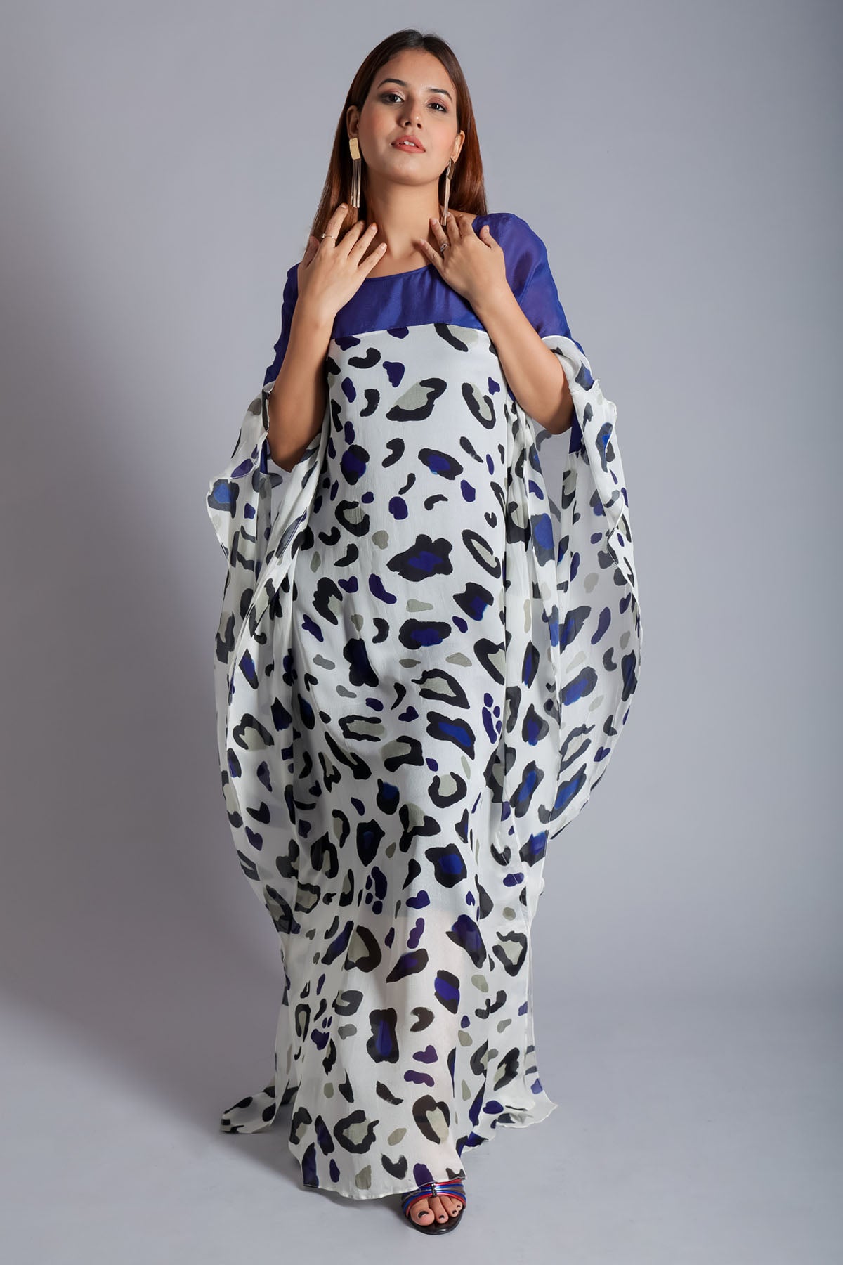 White Chiffon Flowy Kaftan