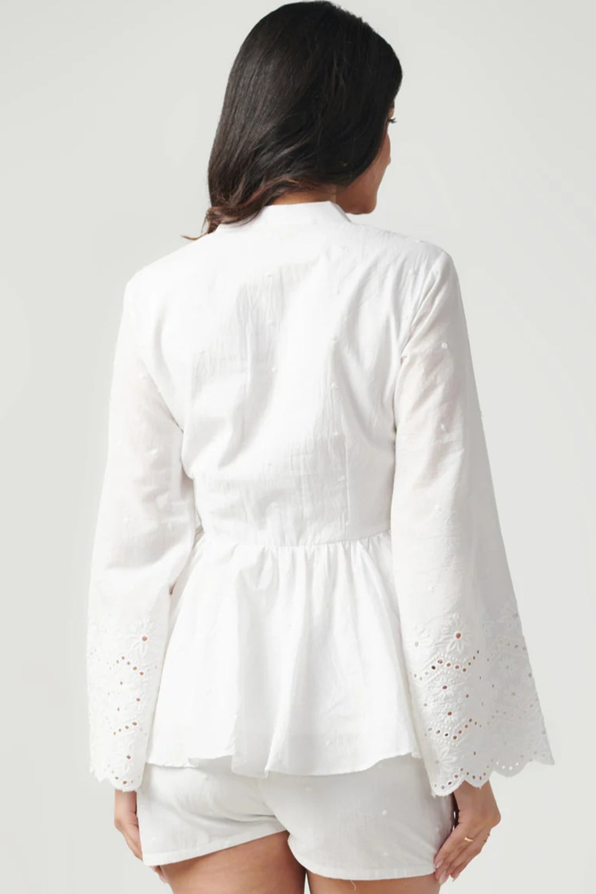 White Chikankari Top & Shorts