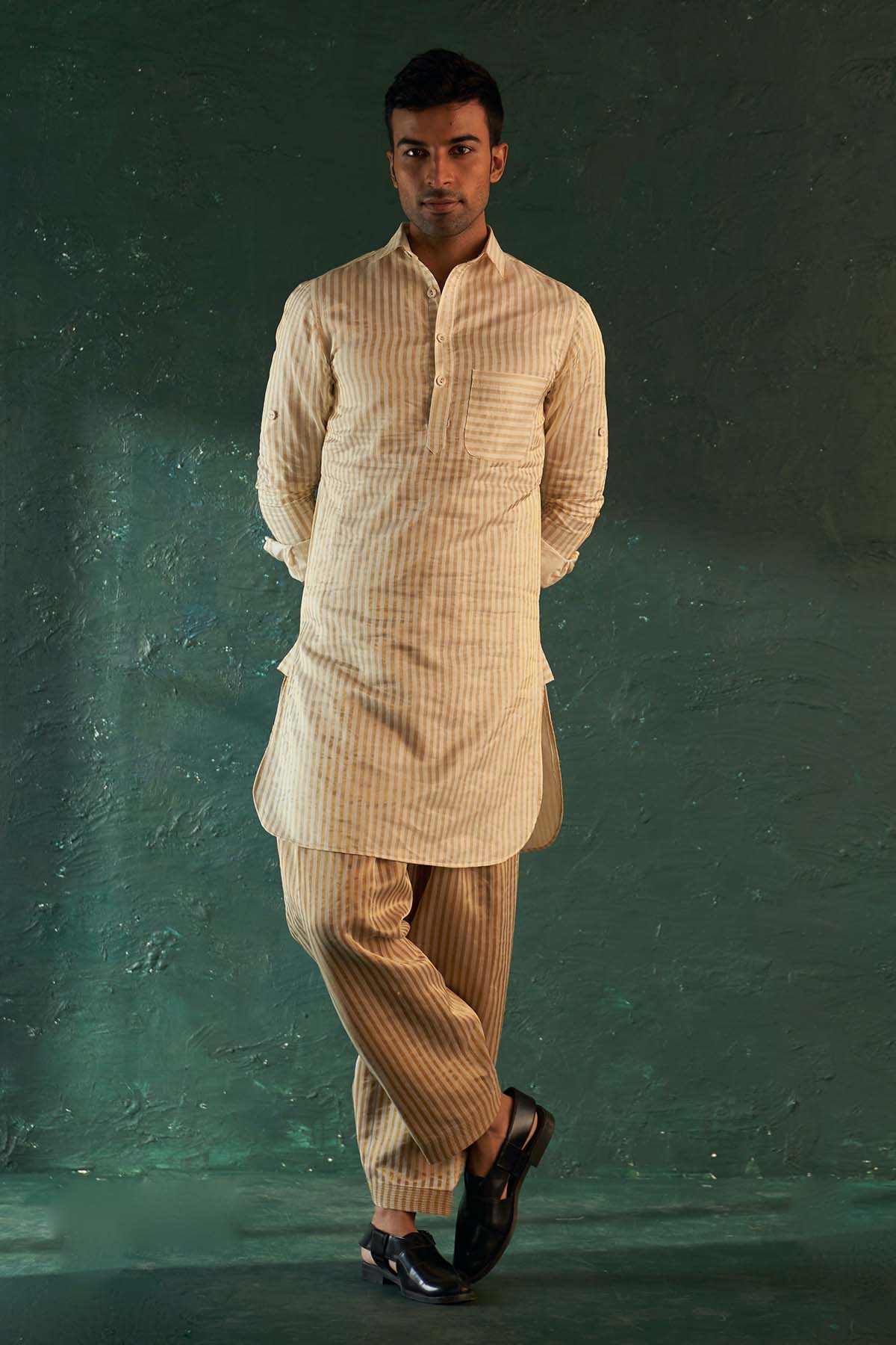 White Collar Shirt & Salwar