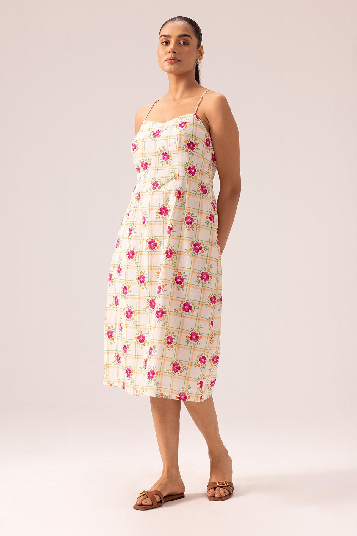 Buy White Cotton Backless Midi Dress By Label Shreya Sharma For Women Online at ScrollnShops