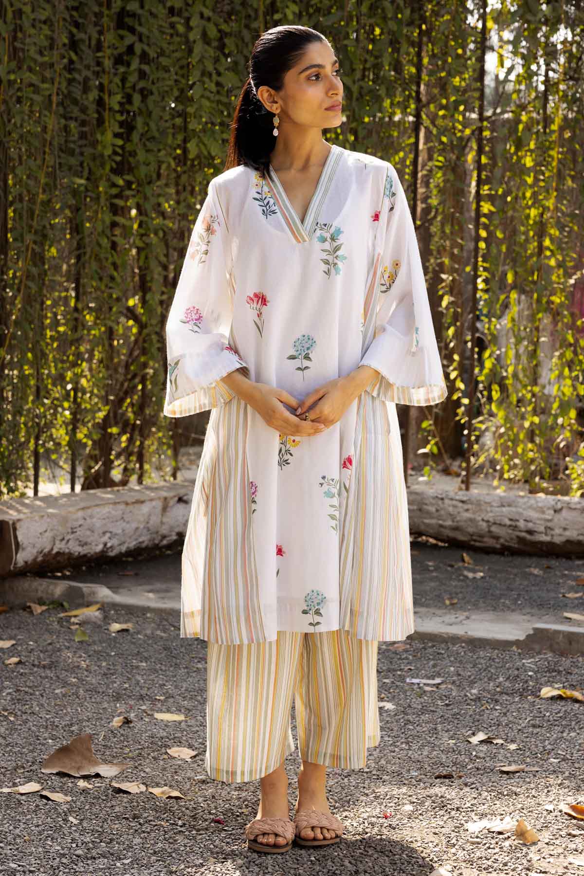 Buy Designer White Cotton Choga Kurta Set Online at ScrollnShops