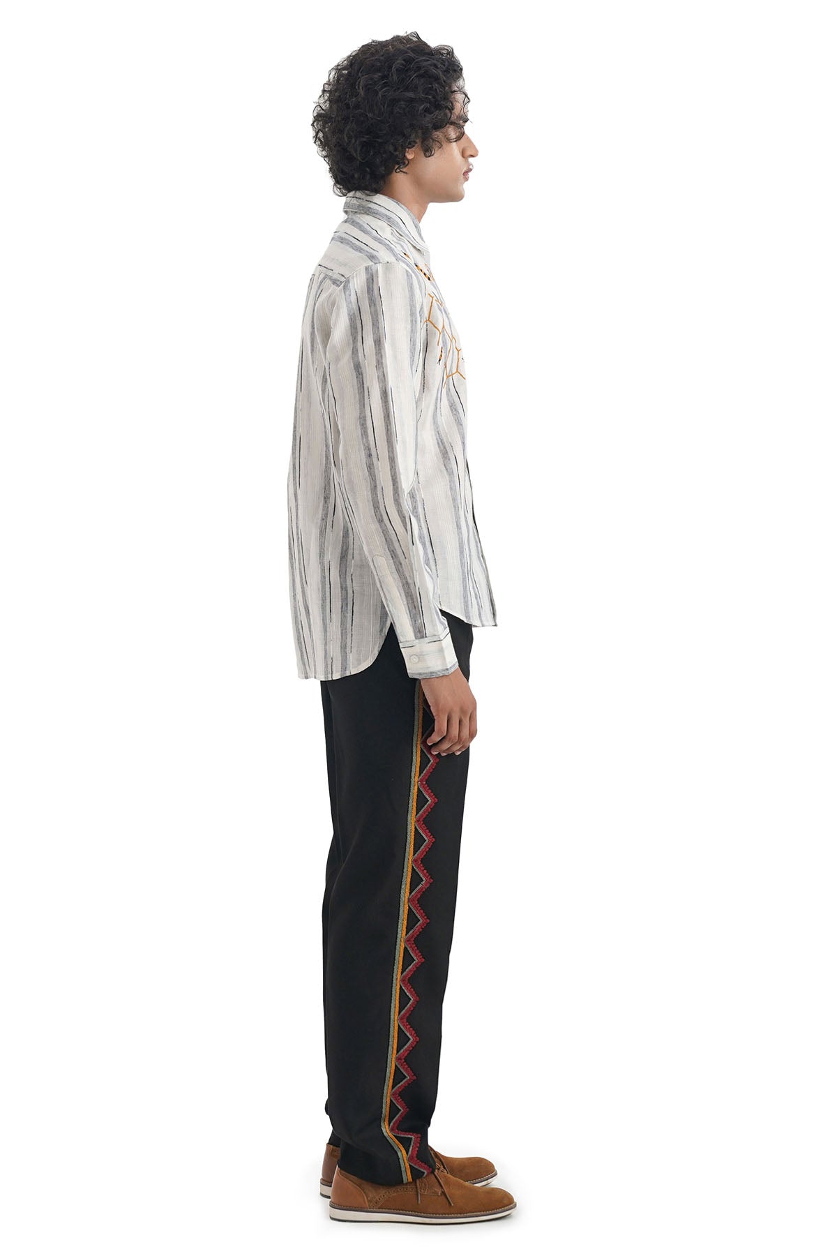 White Cotton Embroidered Shirt