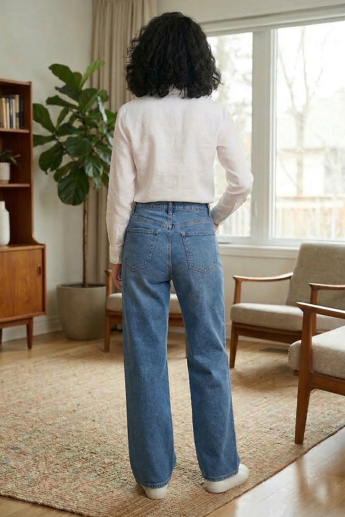 Cotton Linen White Collar Shirt