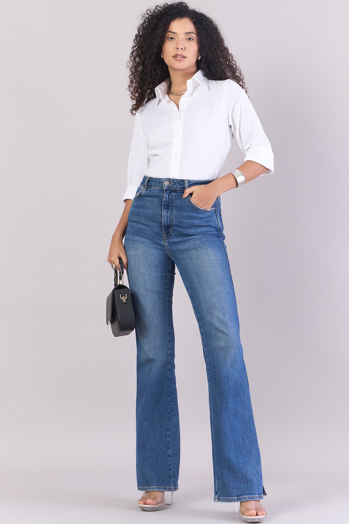 White Cotton Relax Fit Shirt