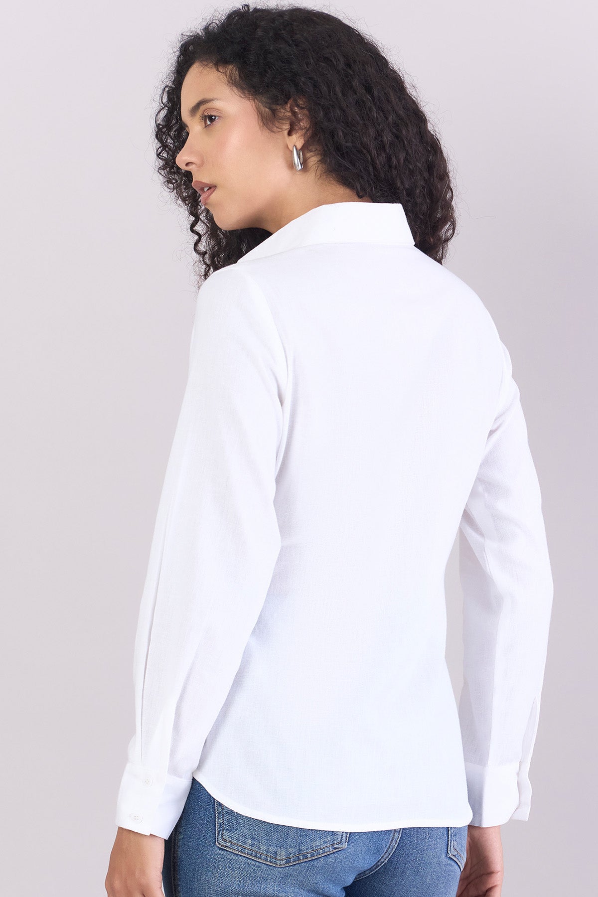 White Cotton Relax Fit Shirt