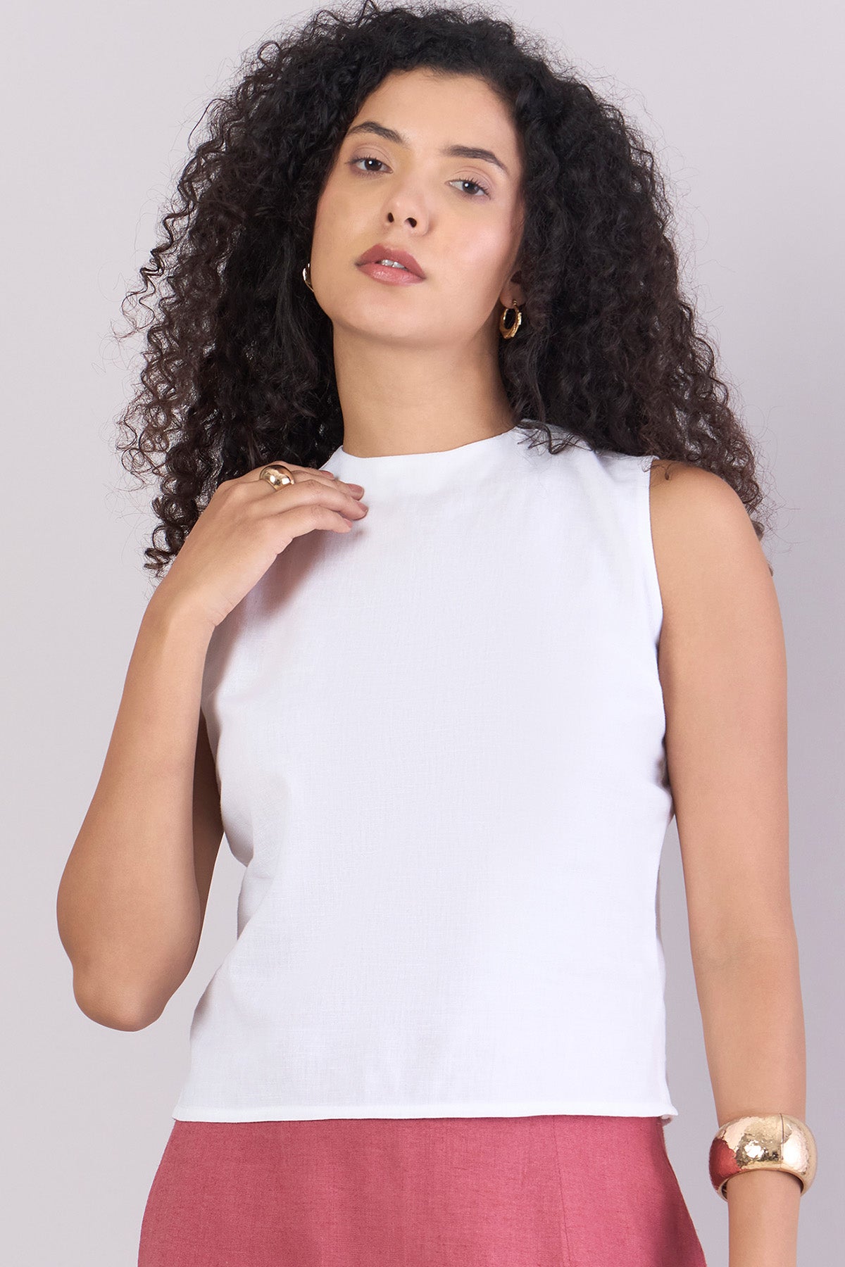 Buy White Cotton Relaxed Fit Top by PowerSutra for women online at ScrollnShops
