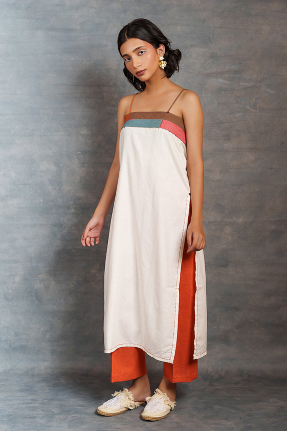 White Cotton Sleeveless Tunic