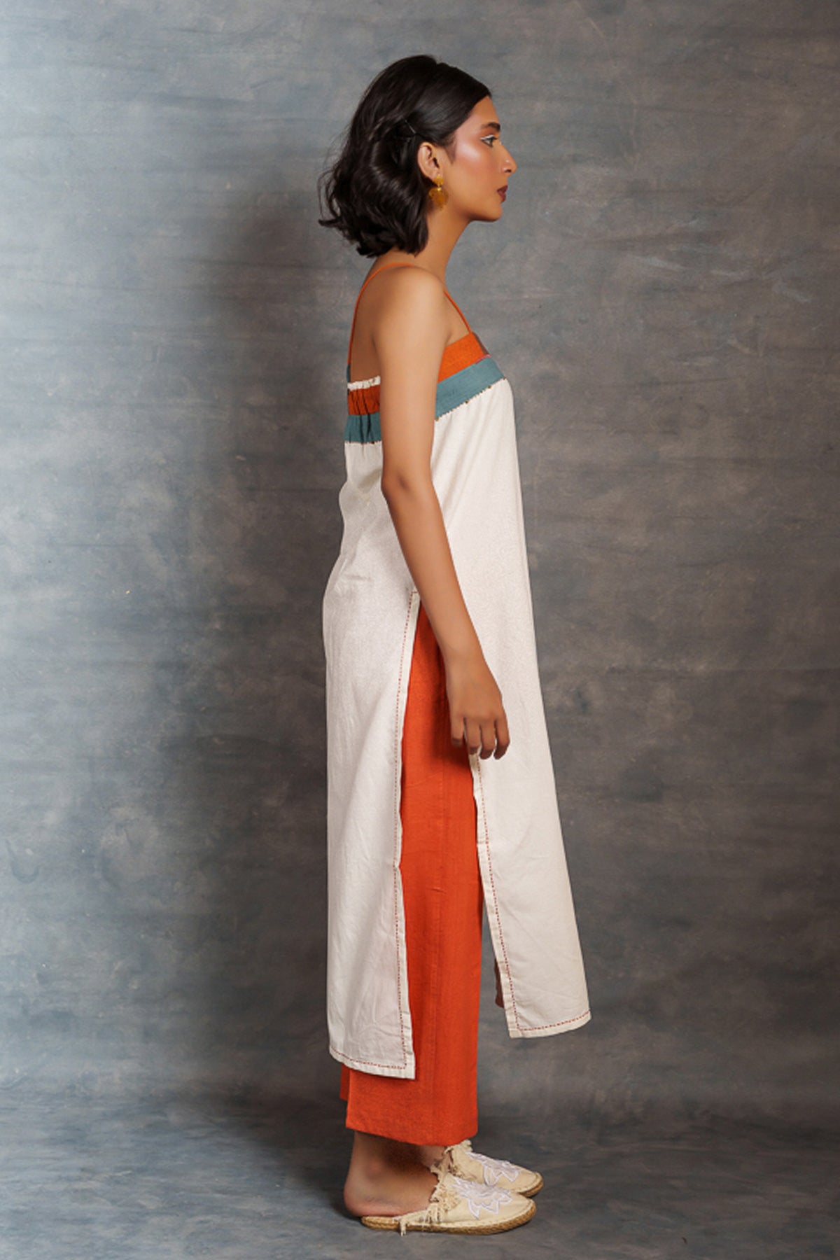 White Cotton Sleeveless Tunic