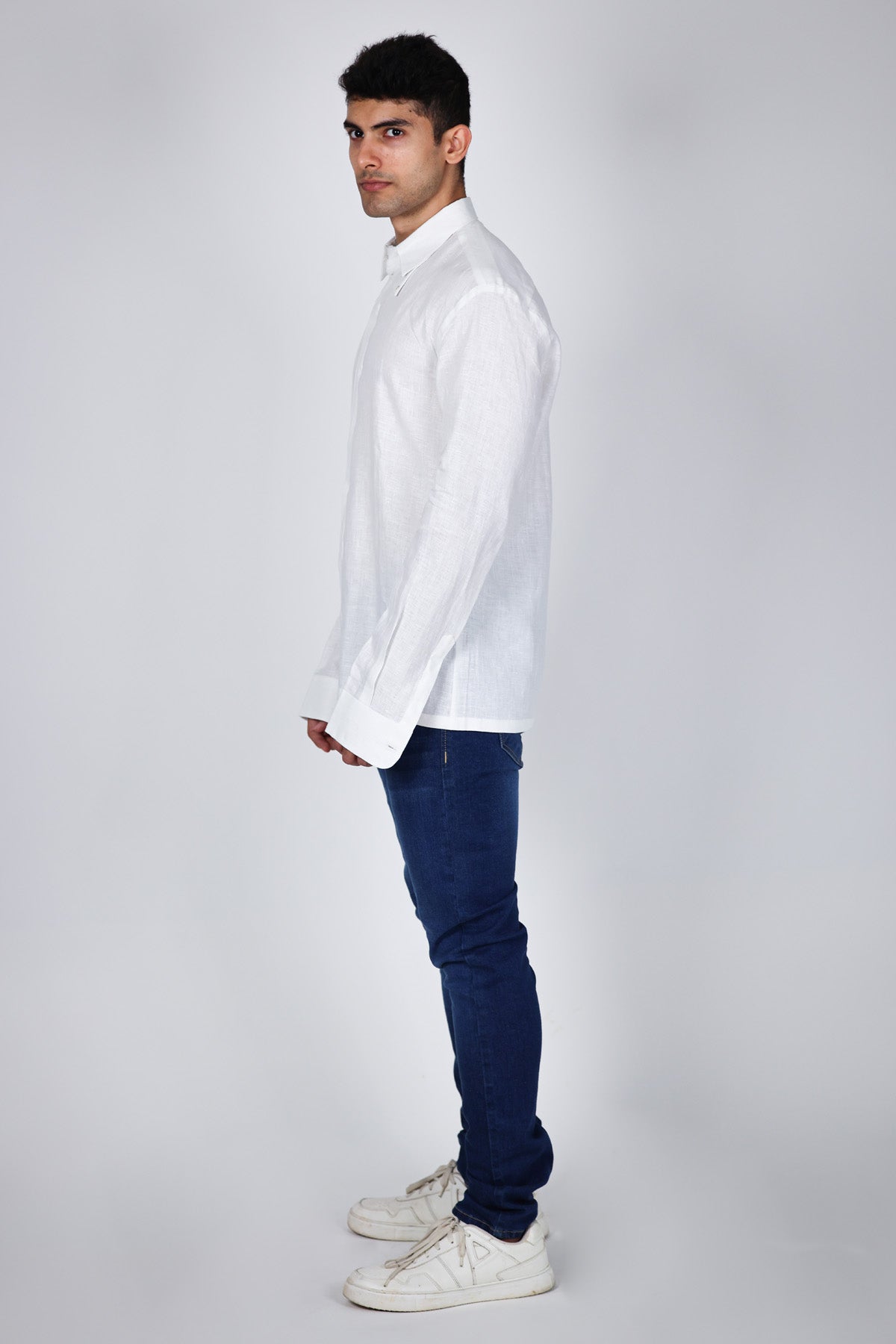 White Crafted Pintuck Shirt