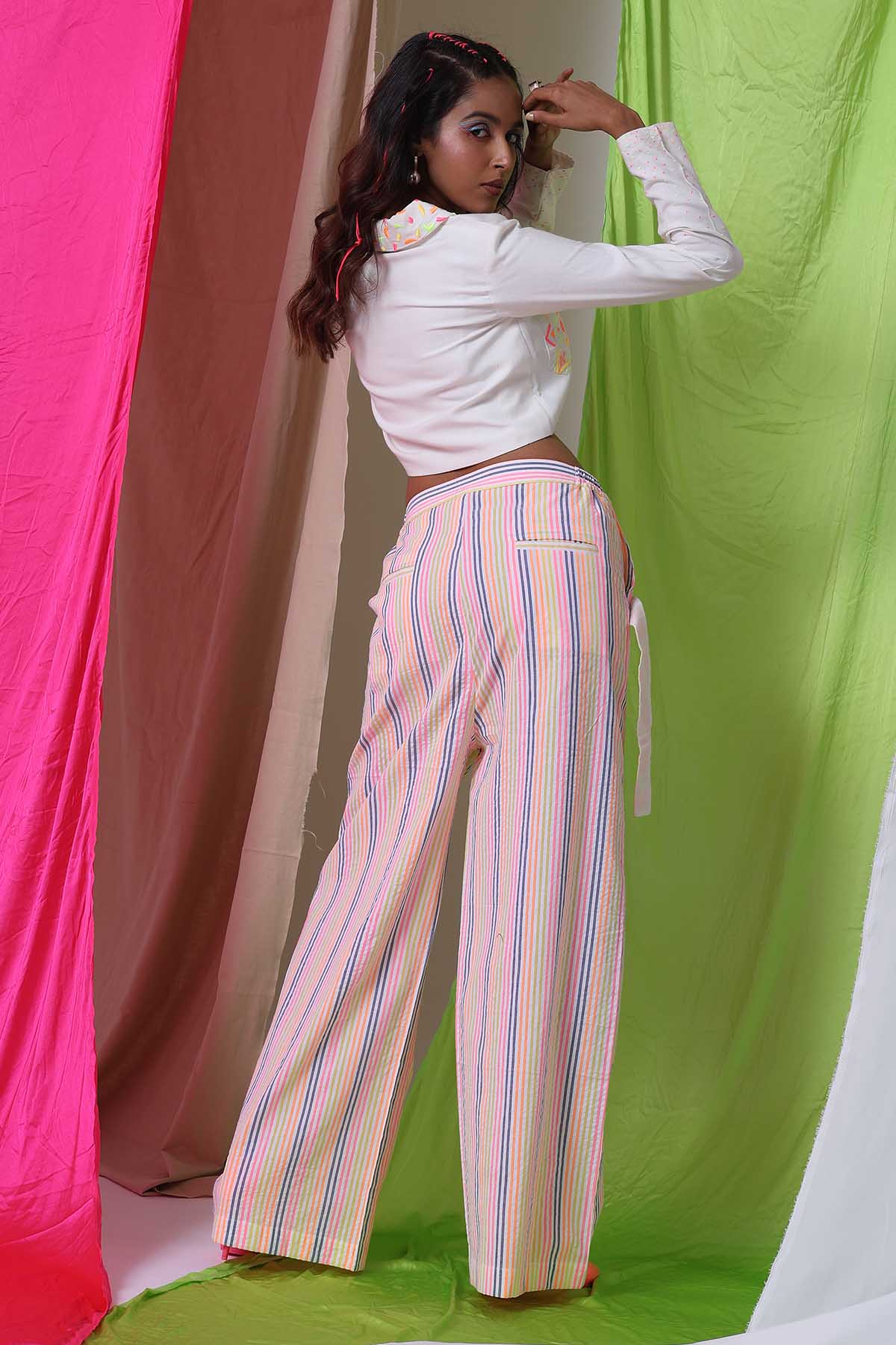 White Crop Jacket Co-ord Set