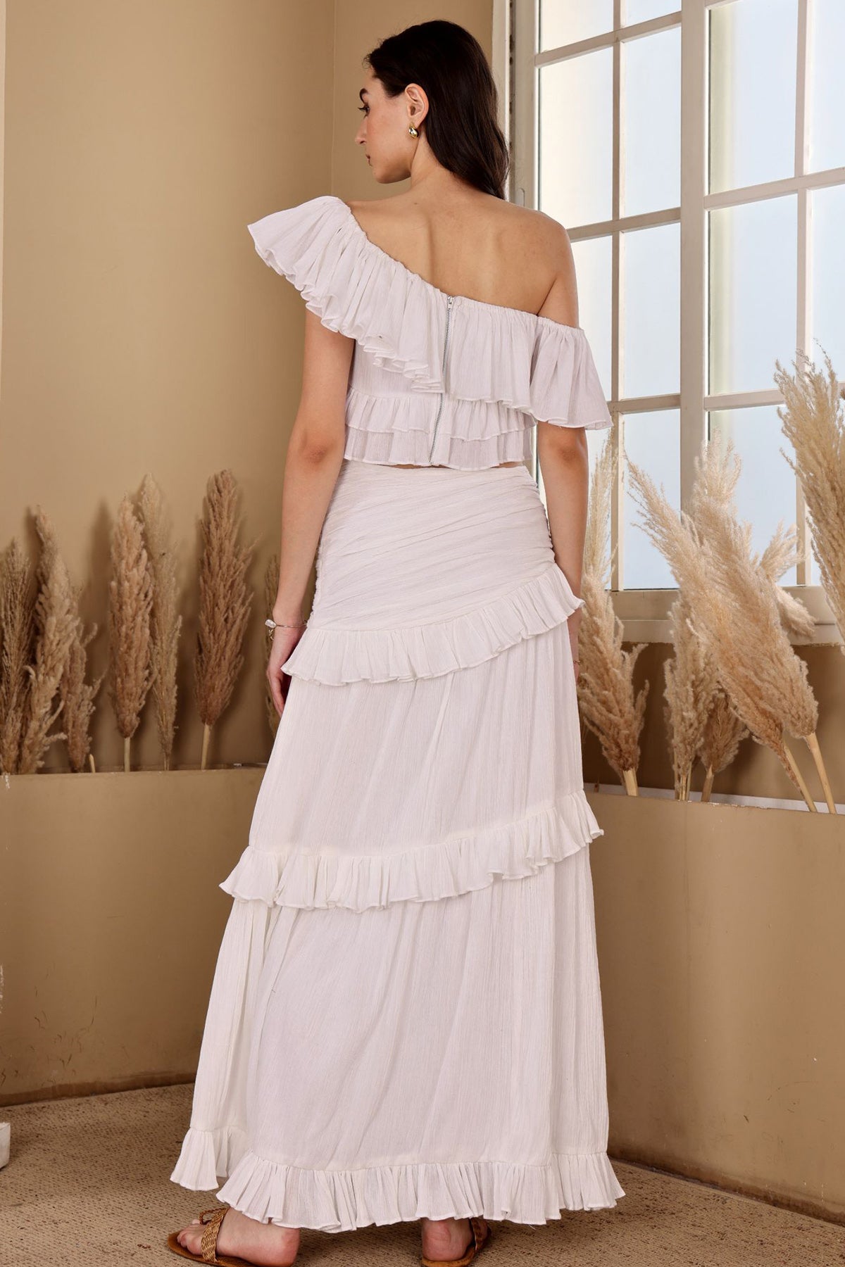 White Crush Layered Co-ord Set