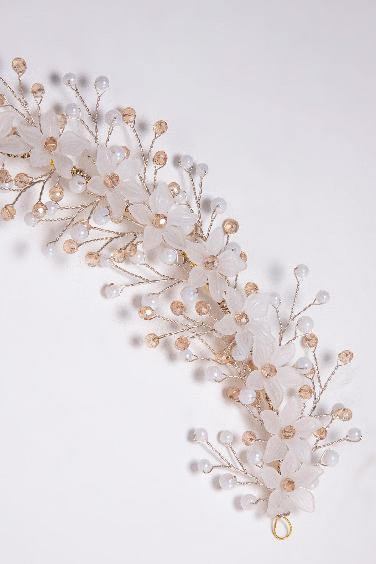 White Crystal Bale Bun Clip