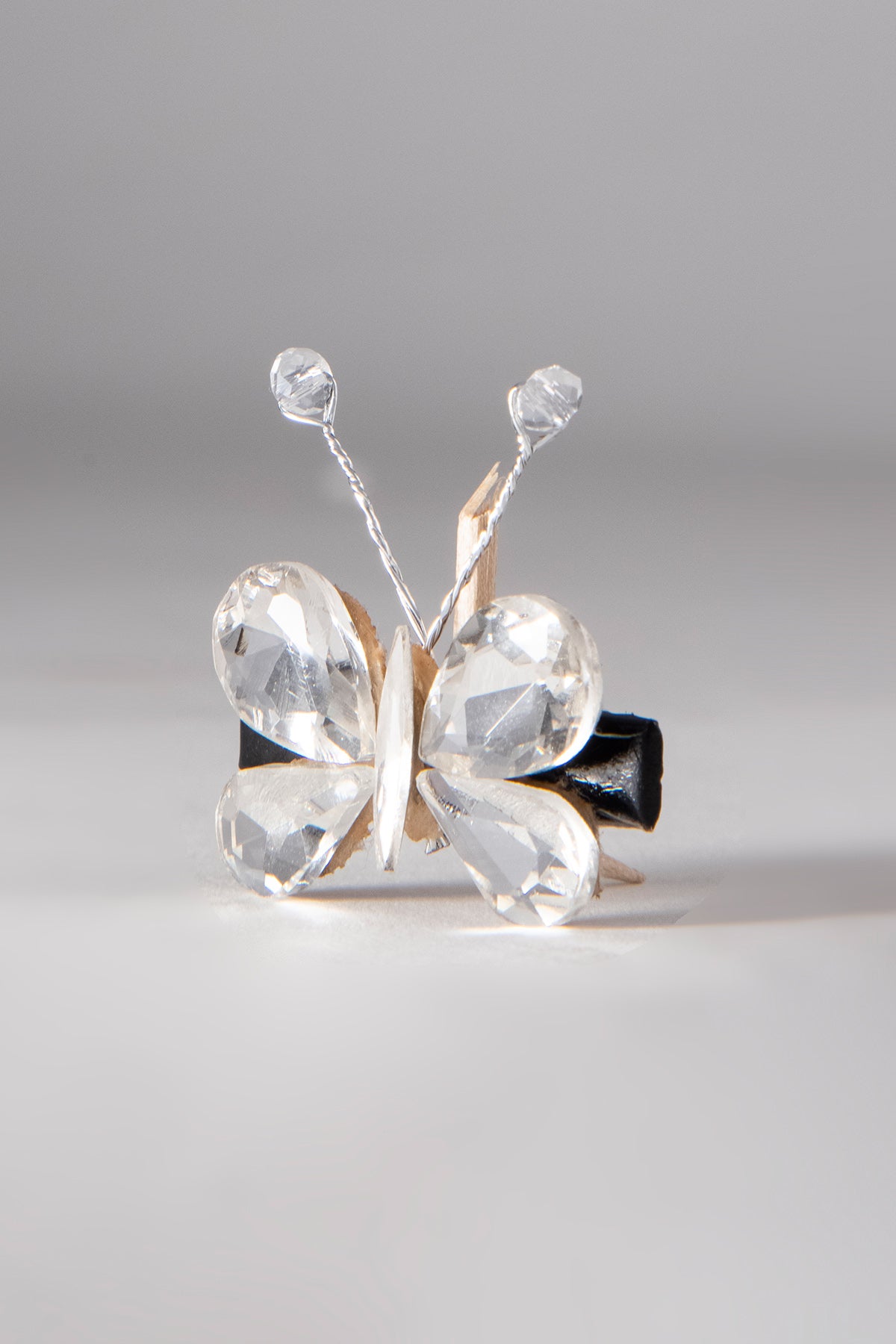 White Crystal Butterfly Clip