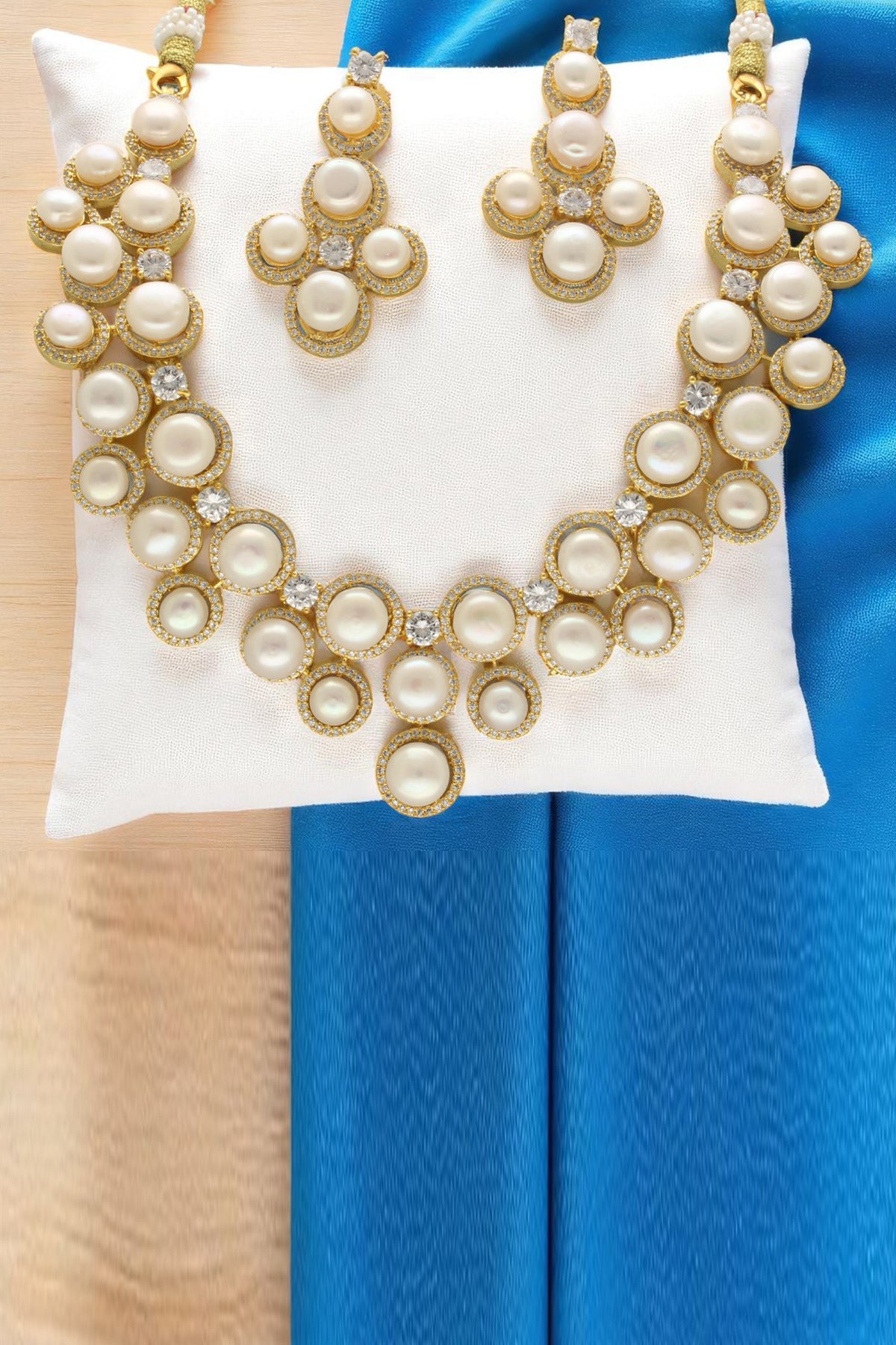 White Cubic Button Jewellery