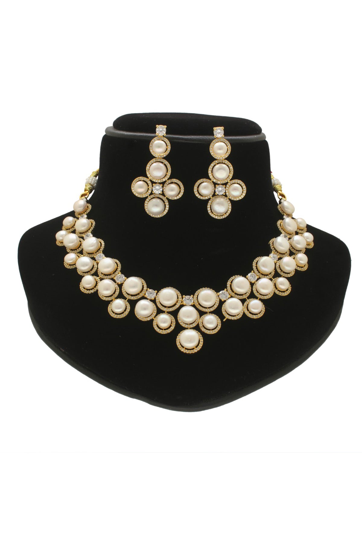 White Cubic Button Jewellery