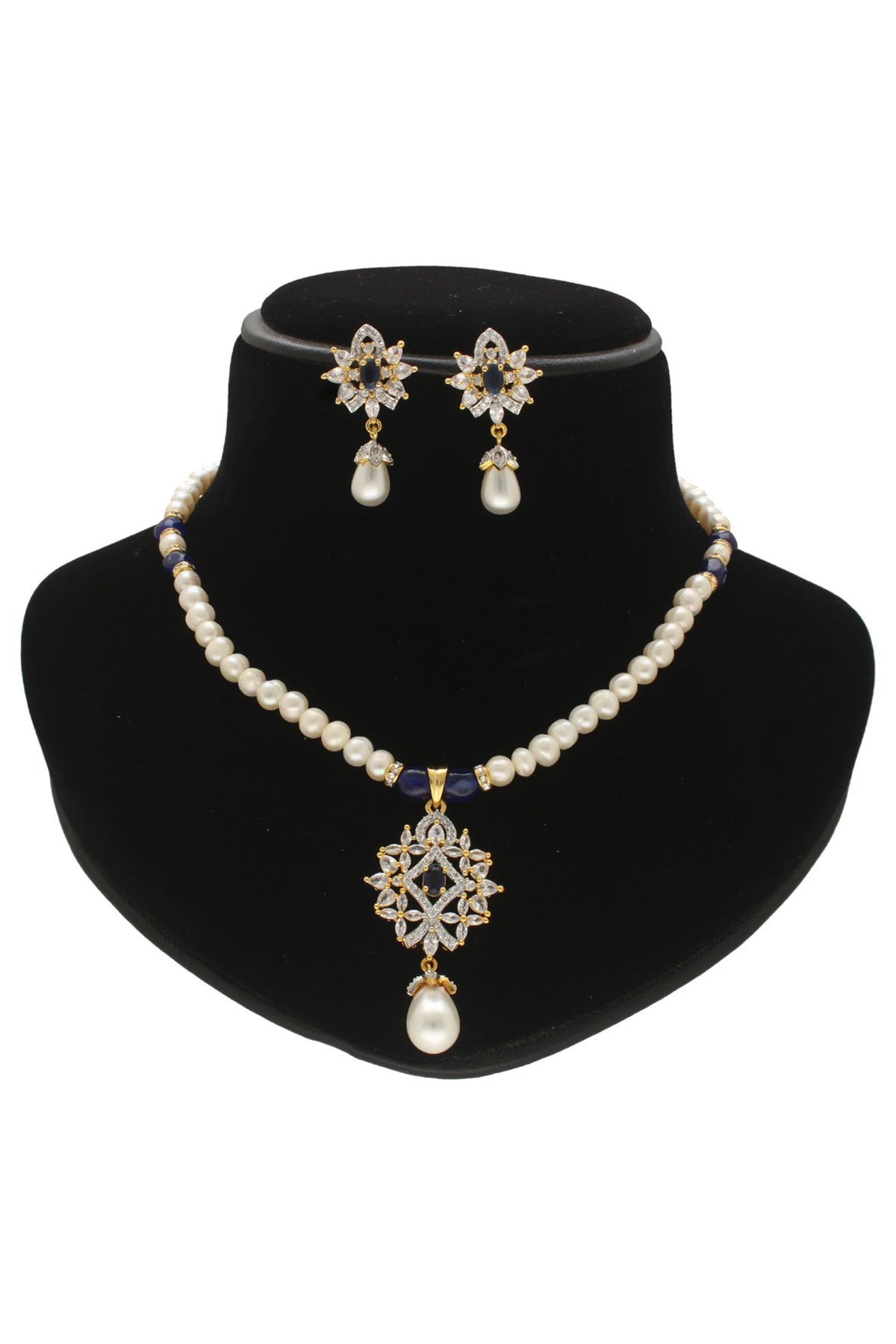 White Cubic Necklace & Earring
