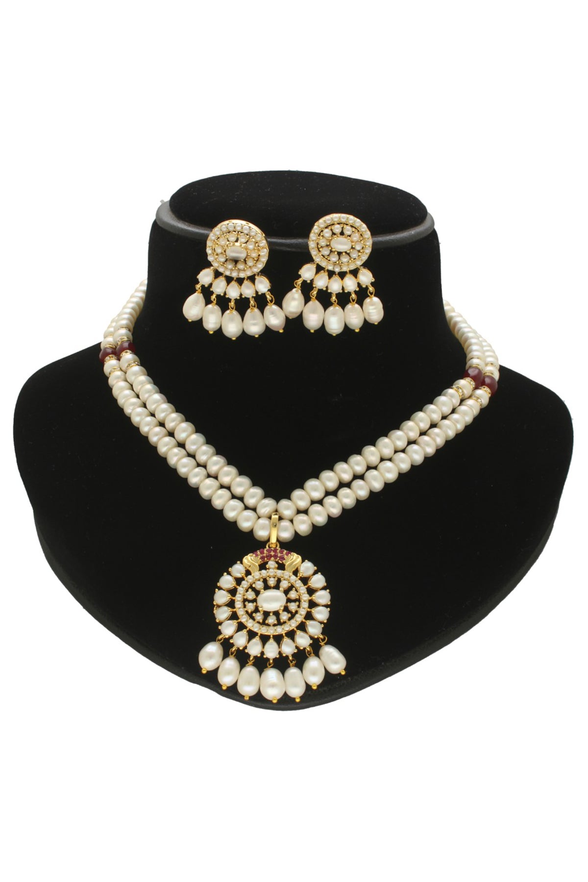 White Cubic Pearl Necklace Set