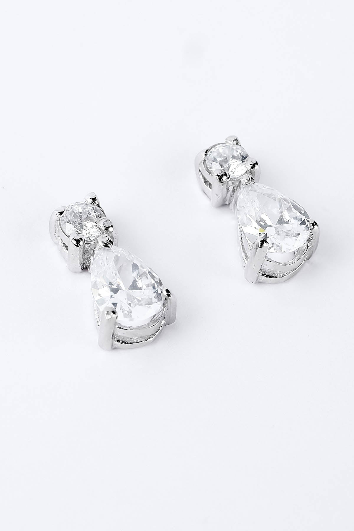 Sica White Cubic Zirconia Earrings for jewellery online at ScrollnShops