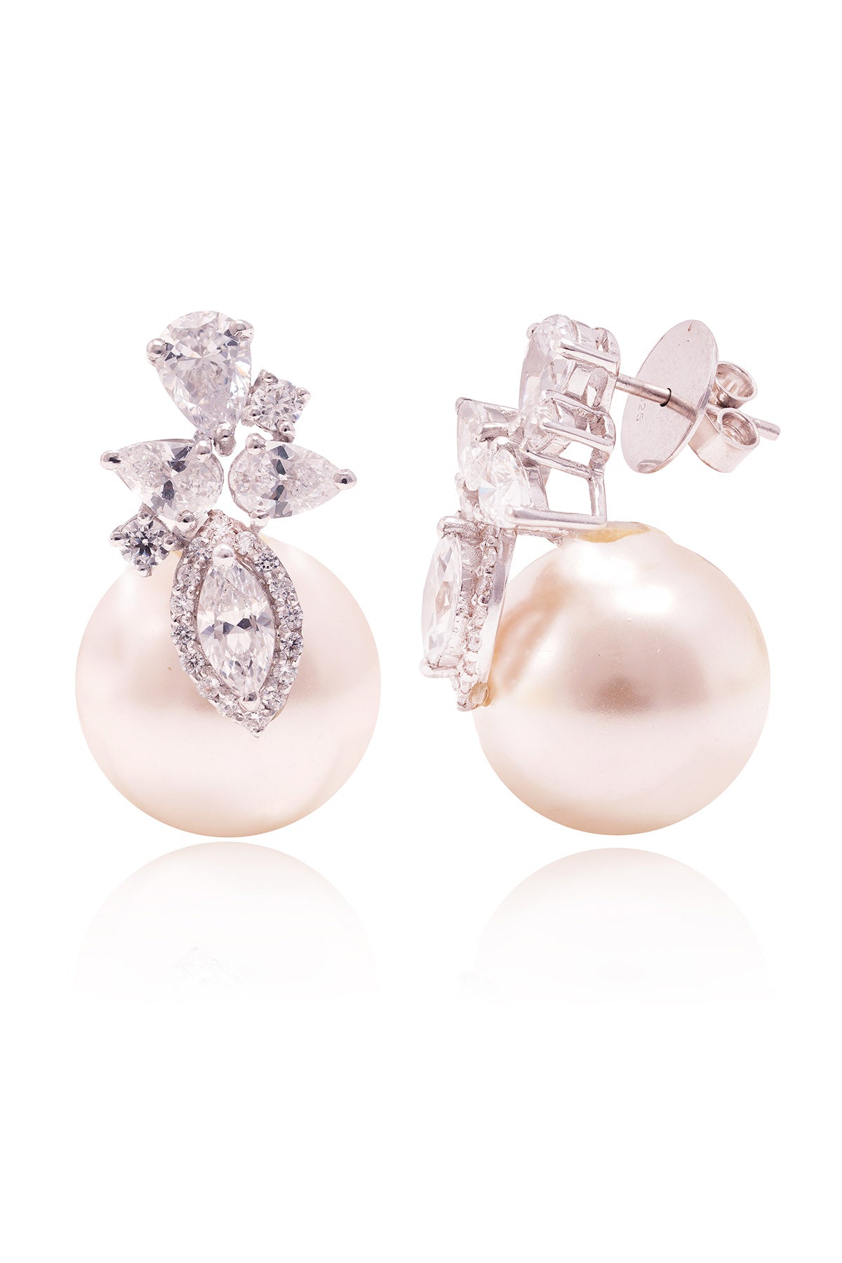 Buy Cubic White Zirconia Earrings by Prata for women online at ScrollnShops