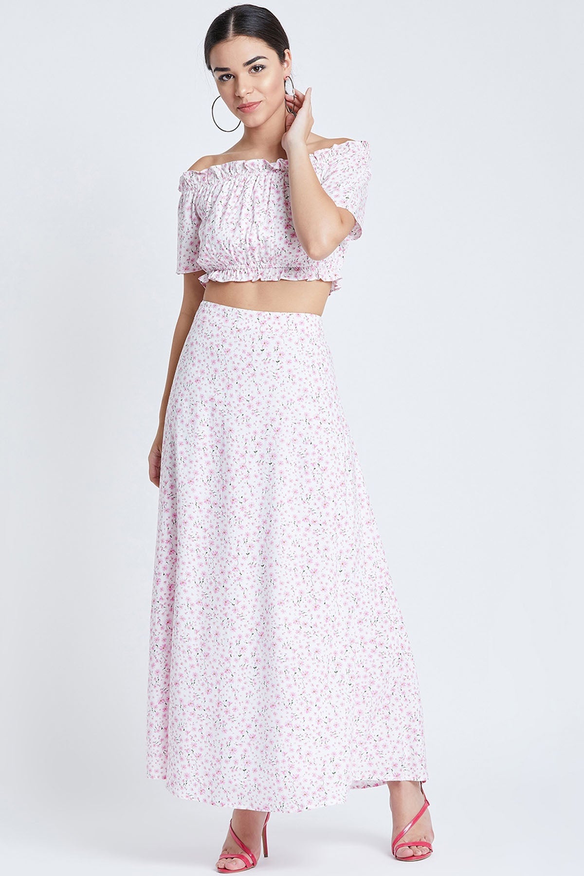 Buy White Daisy Print Co-ord Set Online