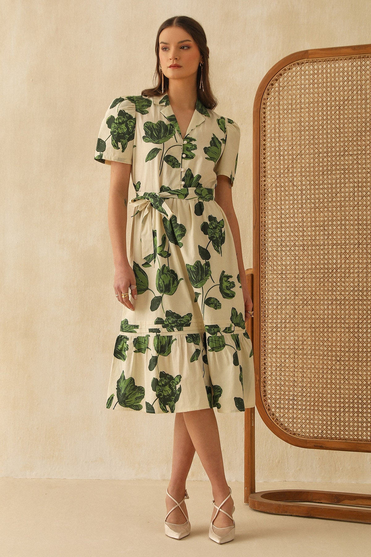 Buy White Digital Floral Print Dress by Sewtable Clothing for Women online at ScrollnShops