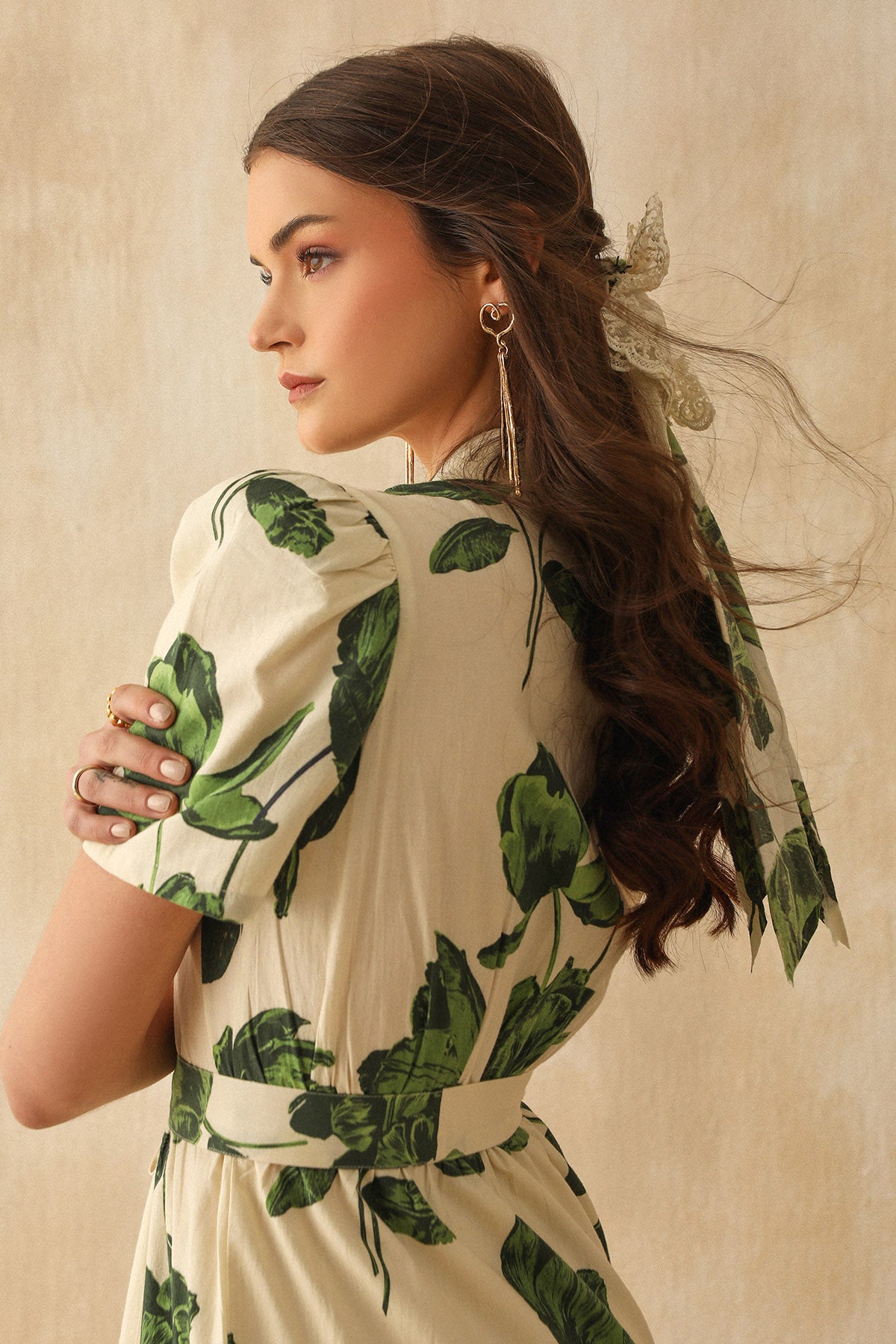 White Digital Floral Print Dress