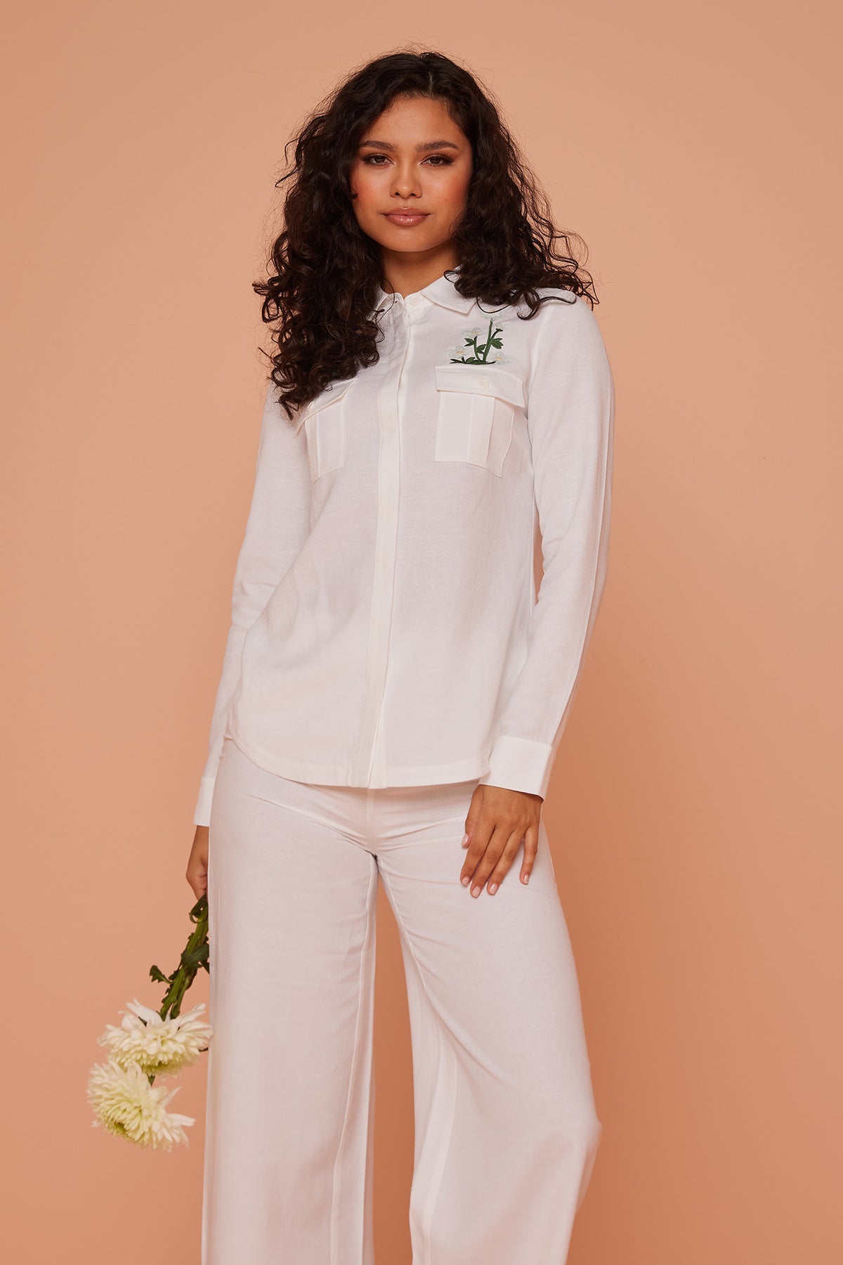 Buy White Double Front Pocket Shirt by Ashita Fernandes for Women online at ScrollnShops
