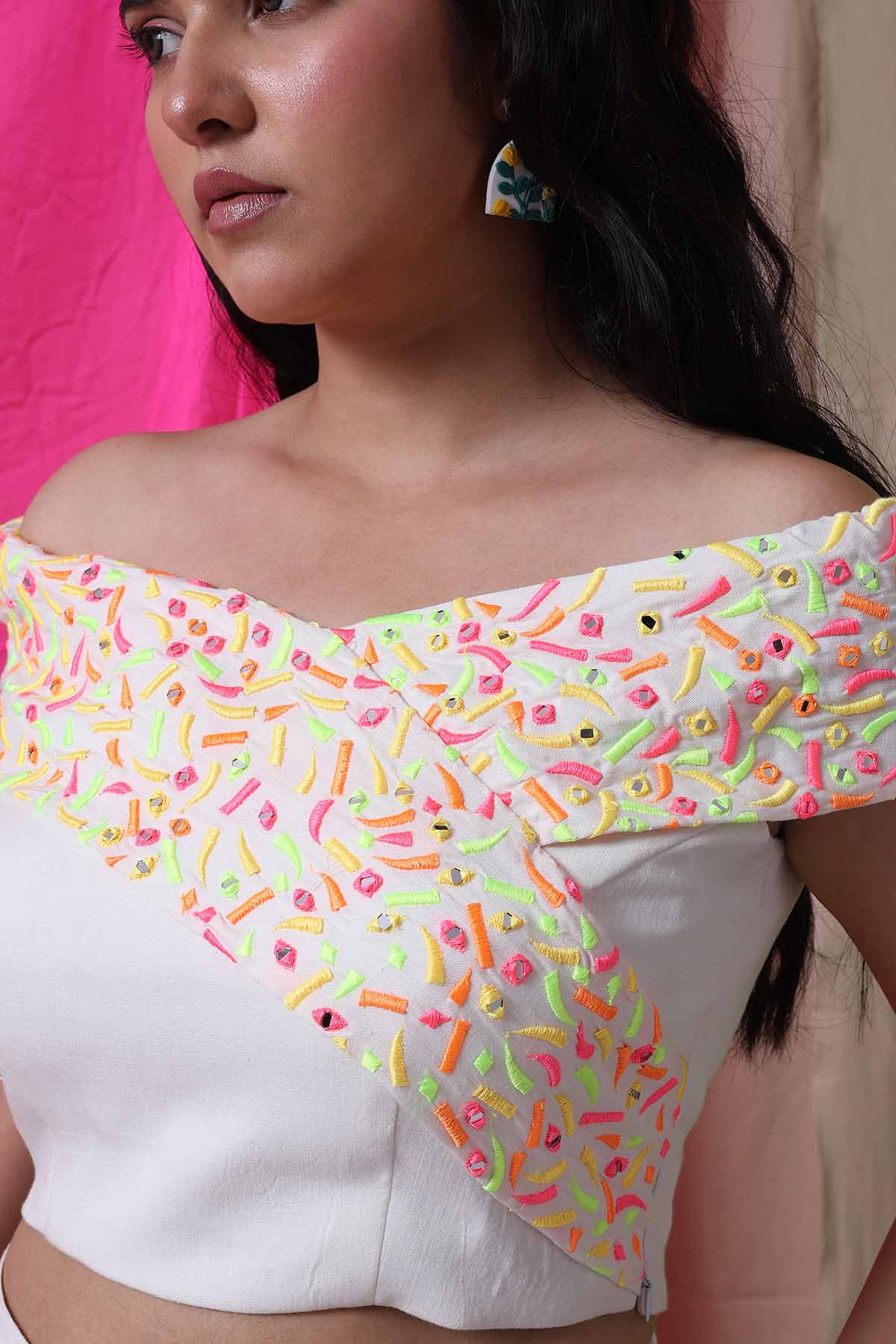 White Drape Crop Top & Trousers