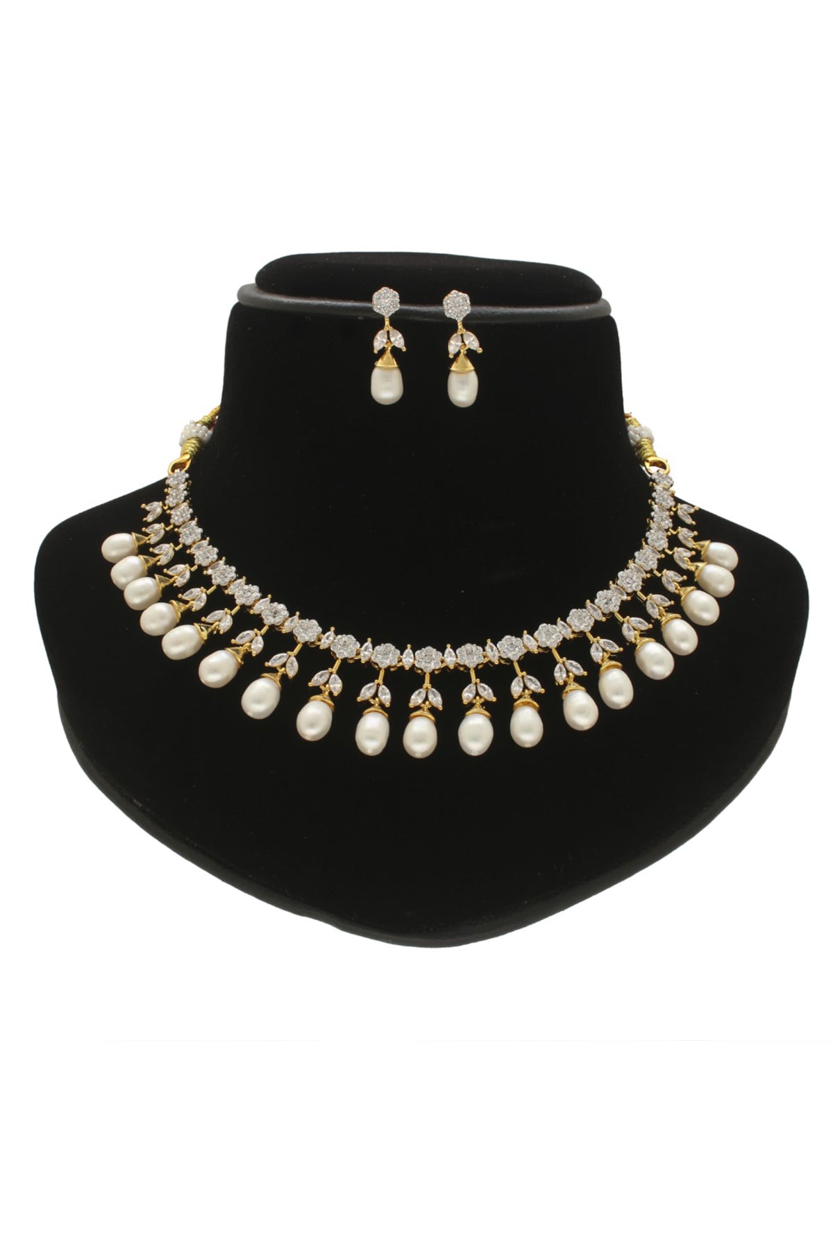 White Drop Pearl Jewellery Set