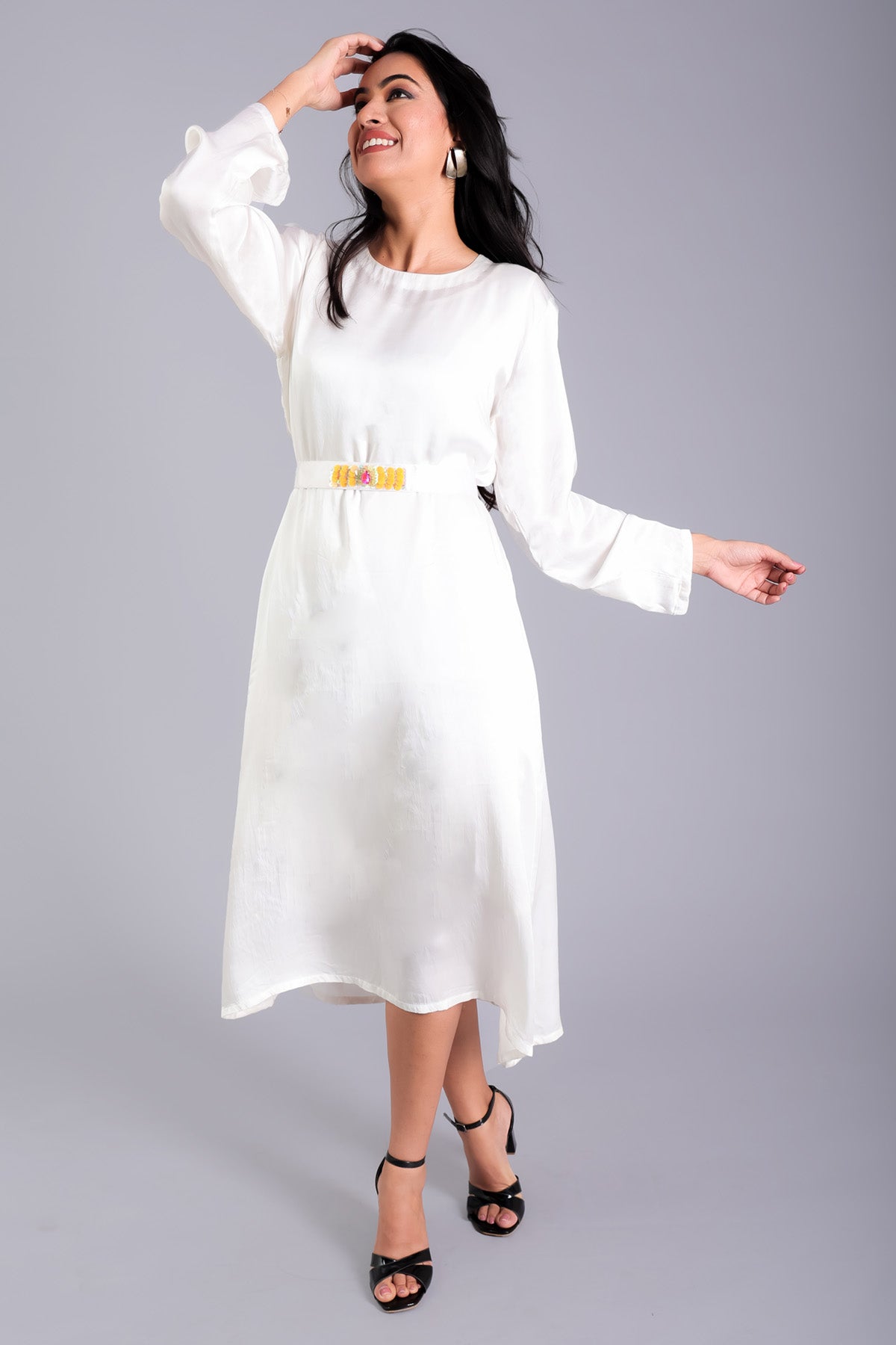 Etti Kapoor White Drop Shoulder Midi Dress Online