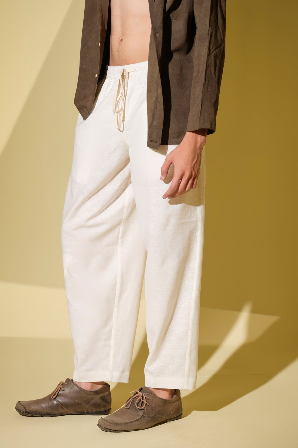 White Dye Straight Leg Pants