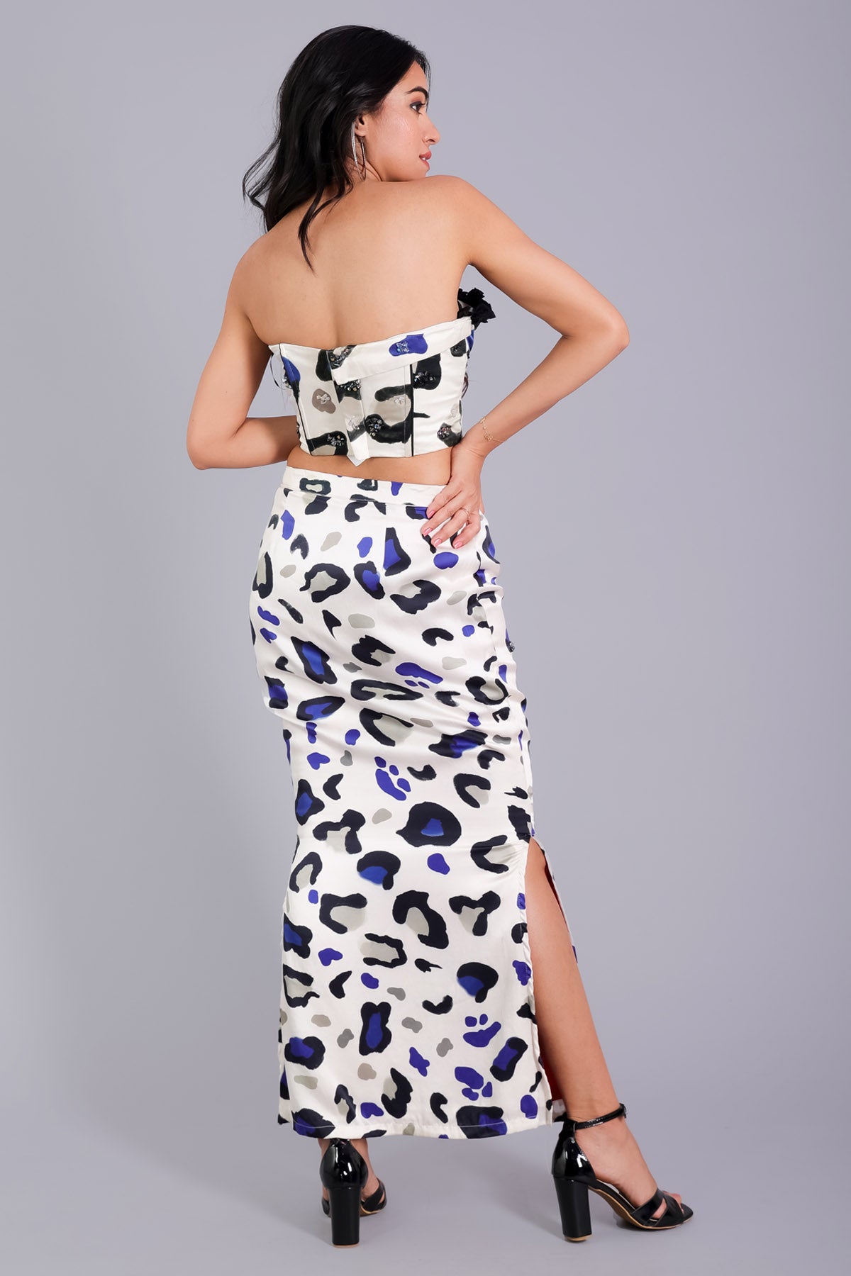 White Satin Mermaid Cut Skirt