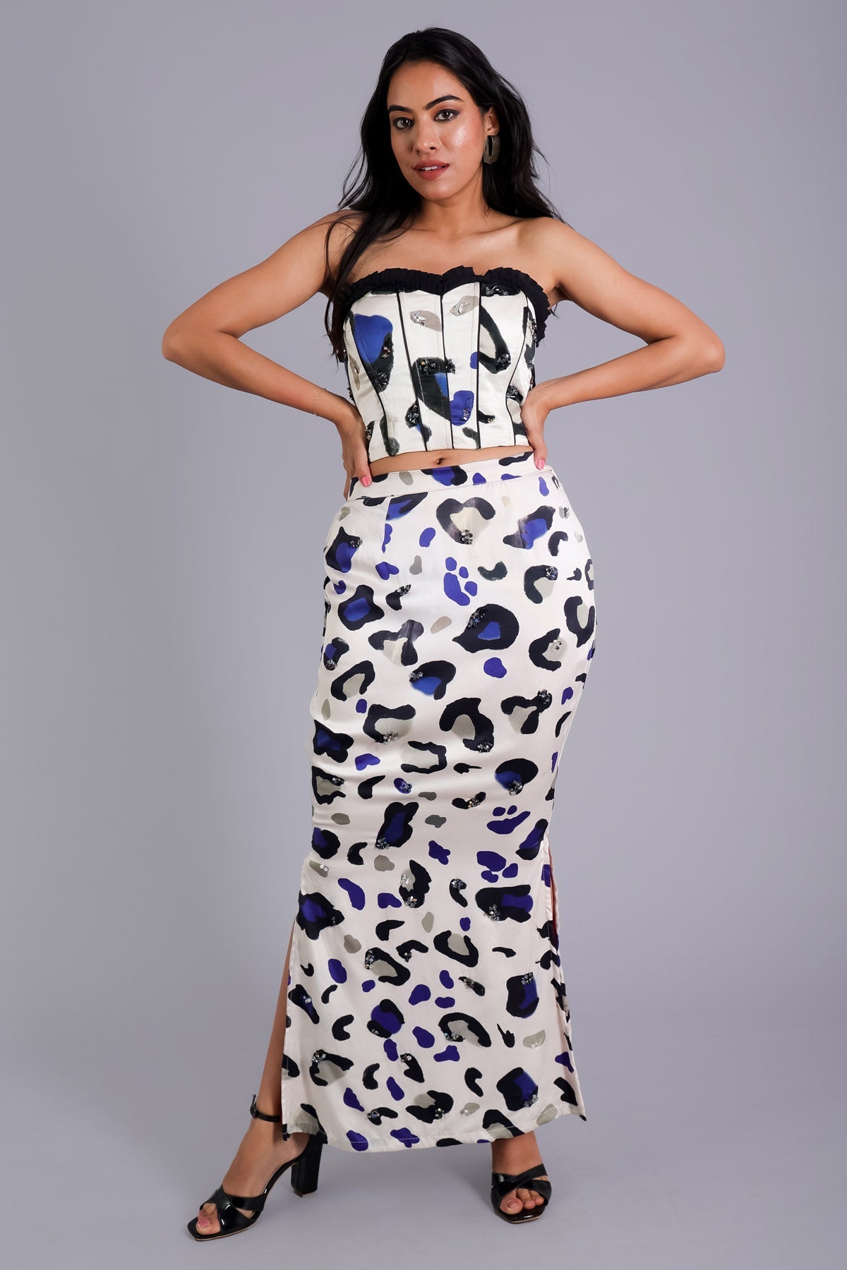 Etti Kapoor White Embellished Top & Skirt Online