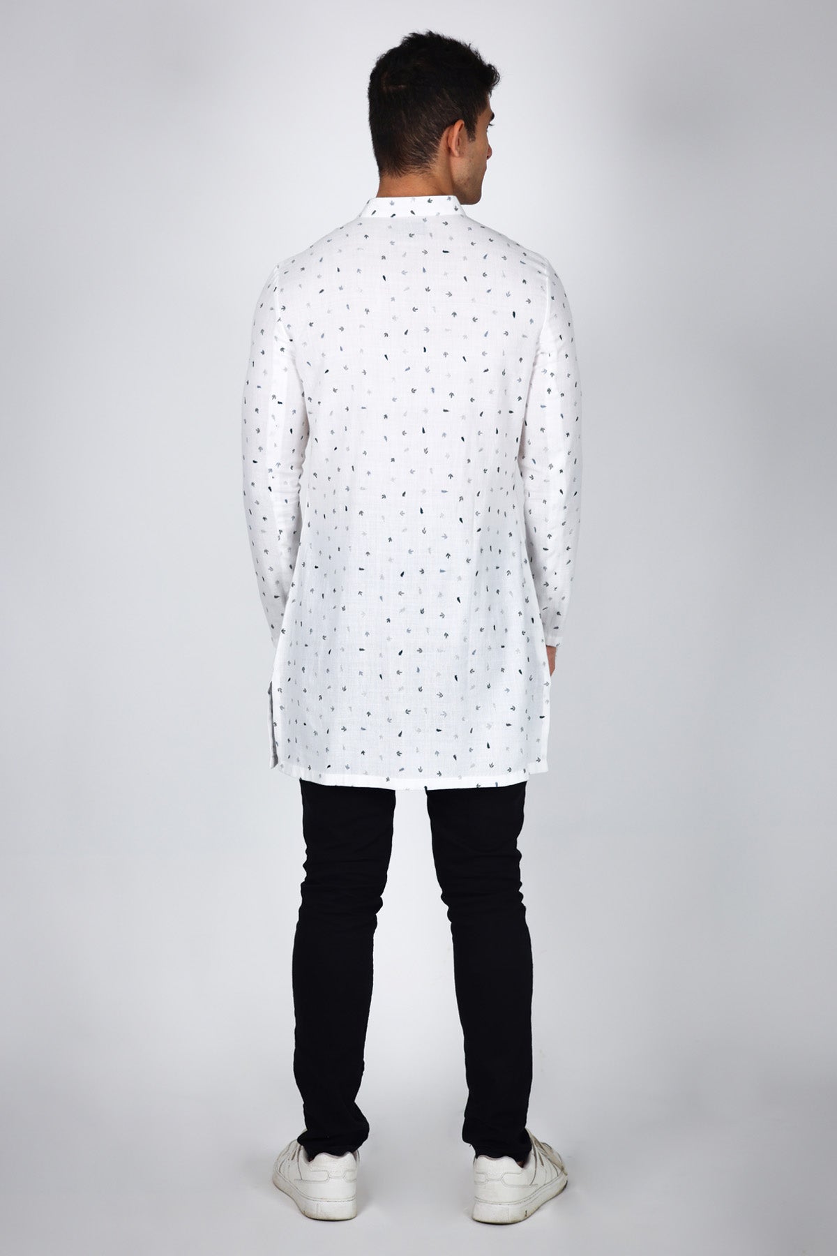 White Embroidered Bandi Shirt