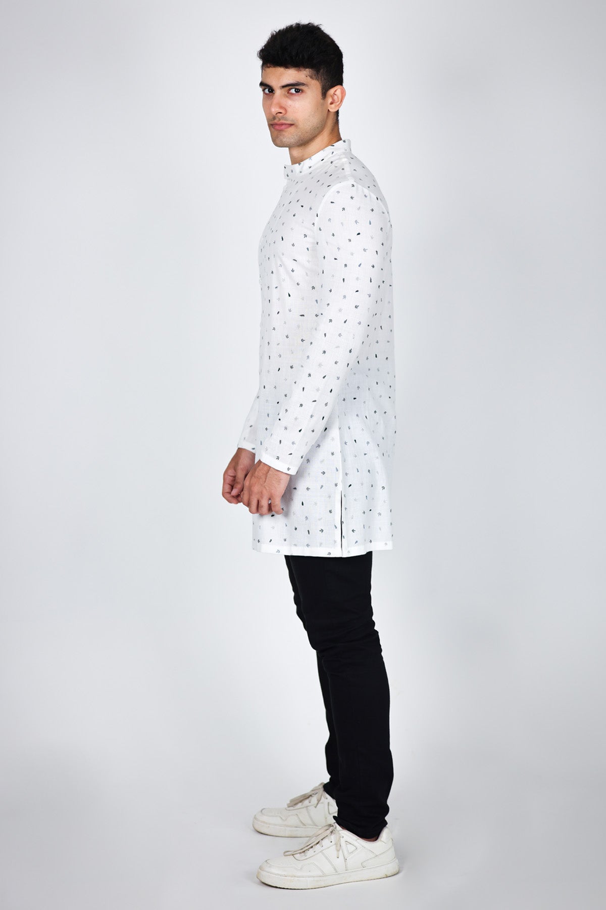 White Embroidered Bandi Shirt