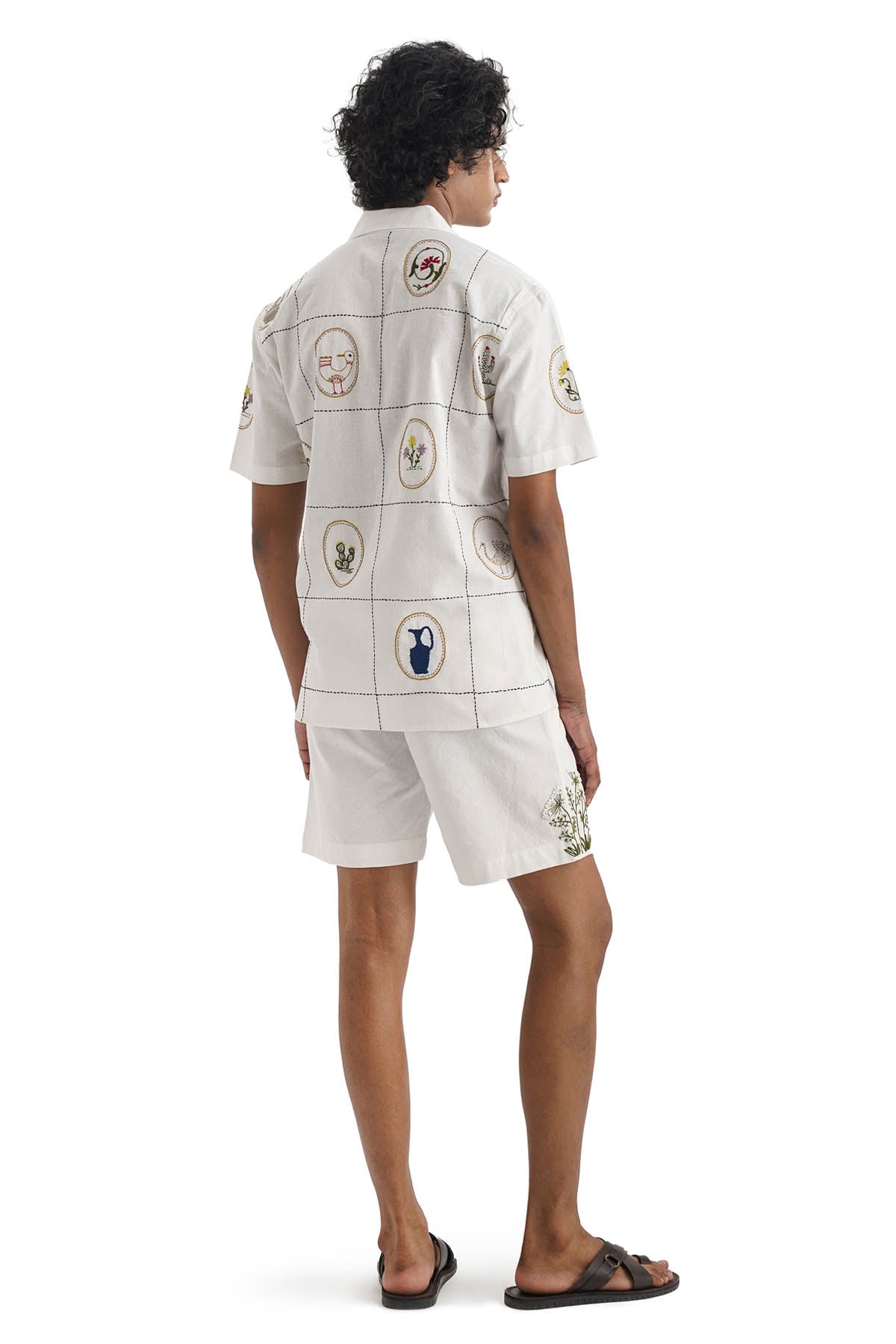 White Embroidered Cotton Shirt