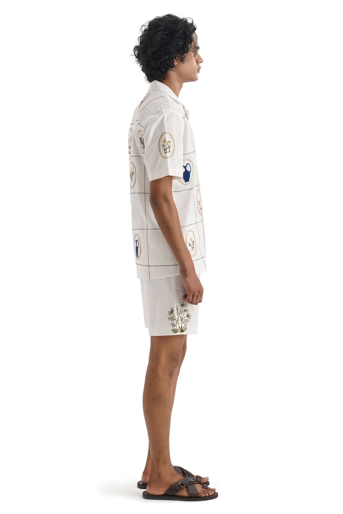 White Embroidered Cotton Shirt