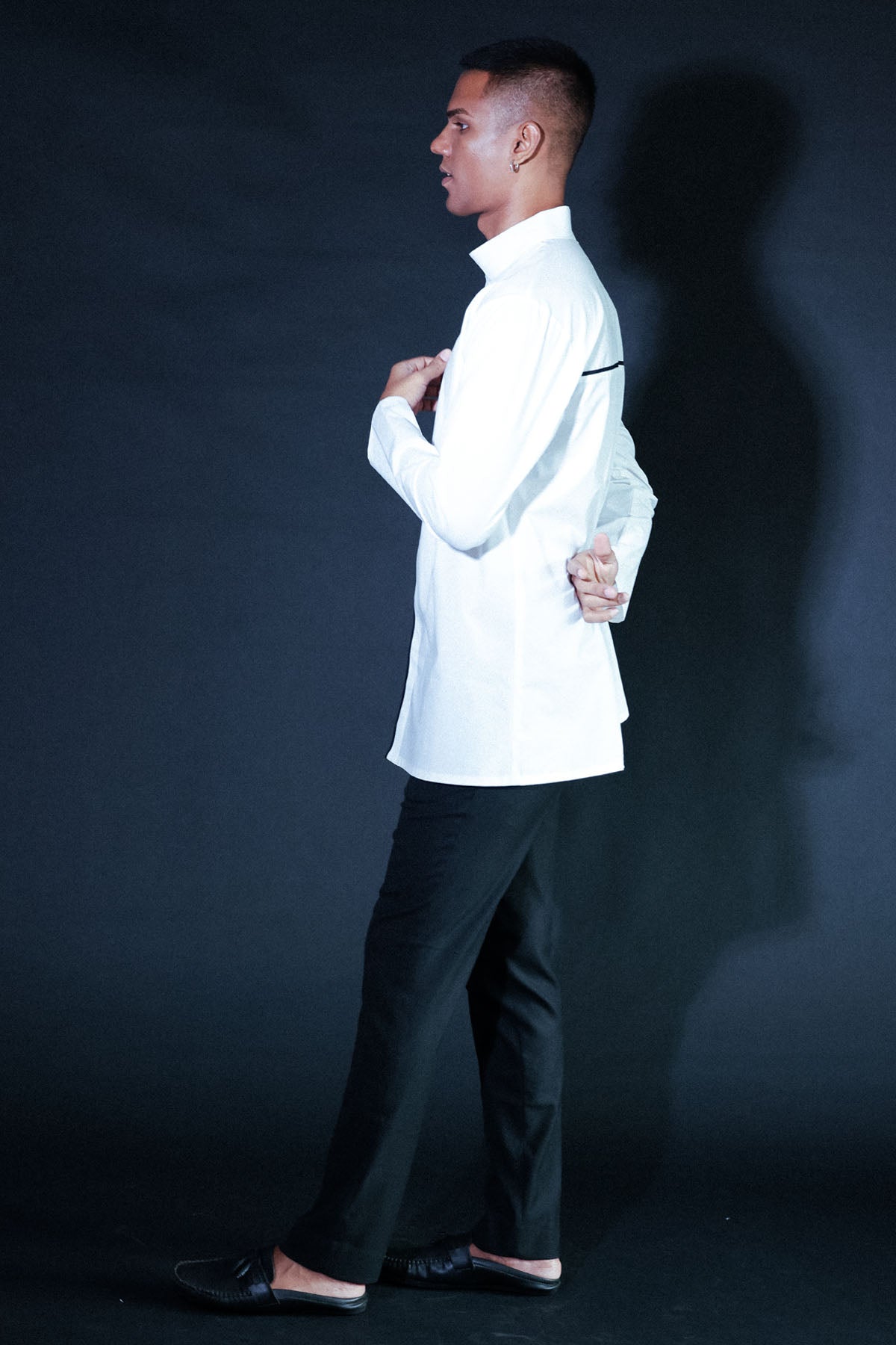 White Embroidered Kantha Shirt