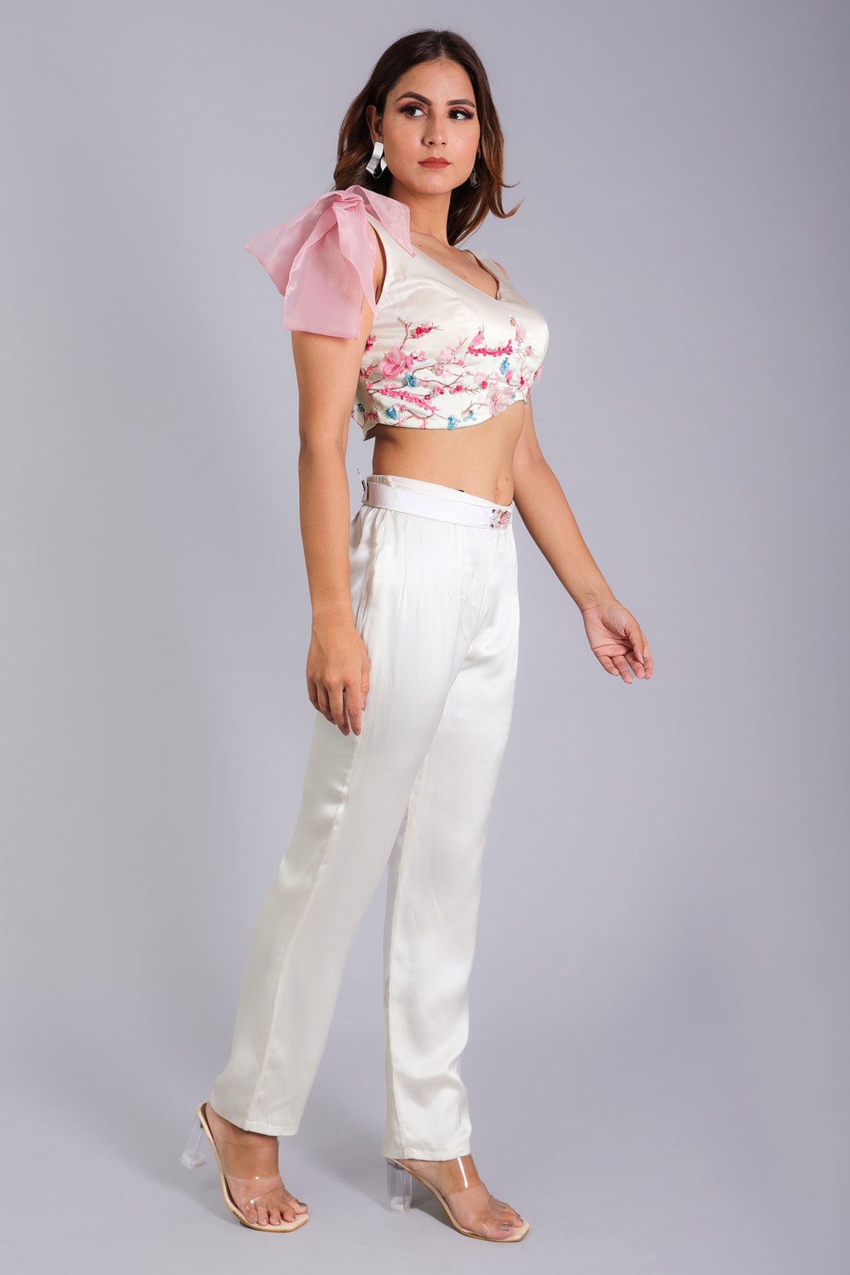 White Embroidered Lace Top