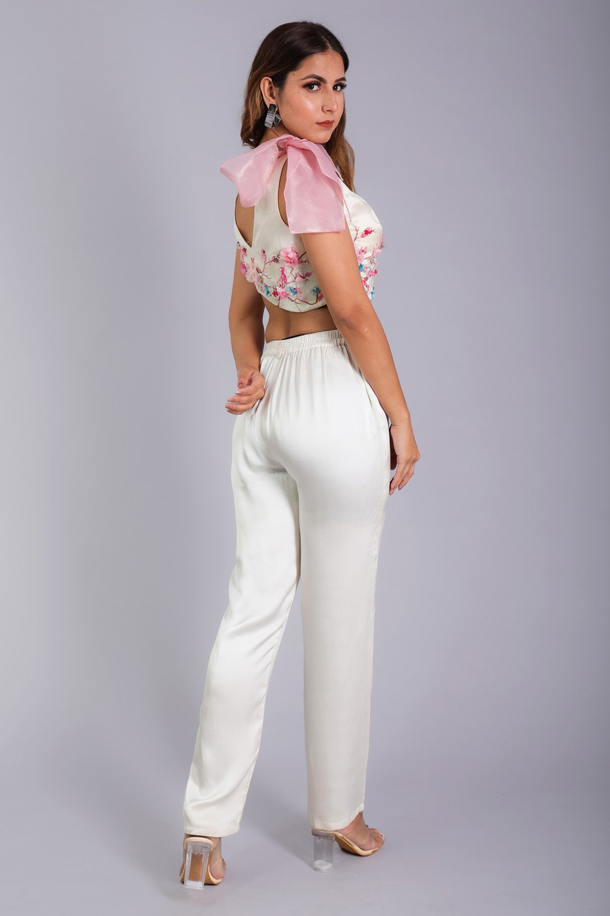 White Embroidered Lace Top