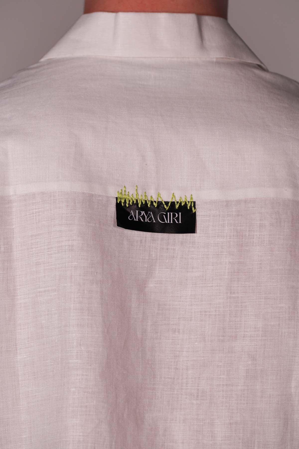 White Embroidered Logo Shirt