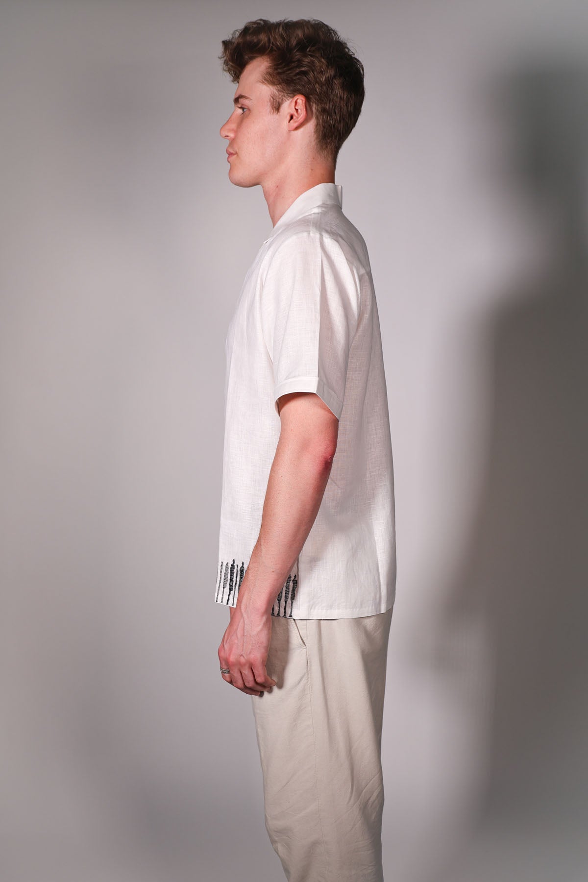 White Embroidered Logo Shirt