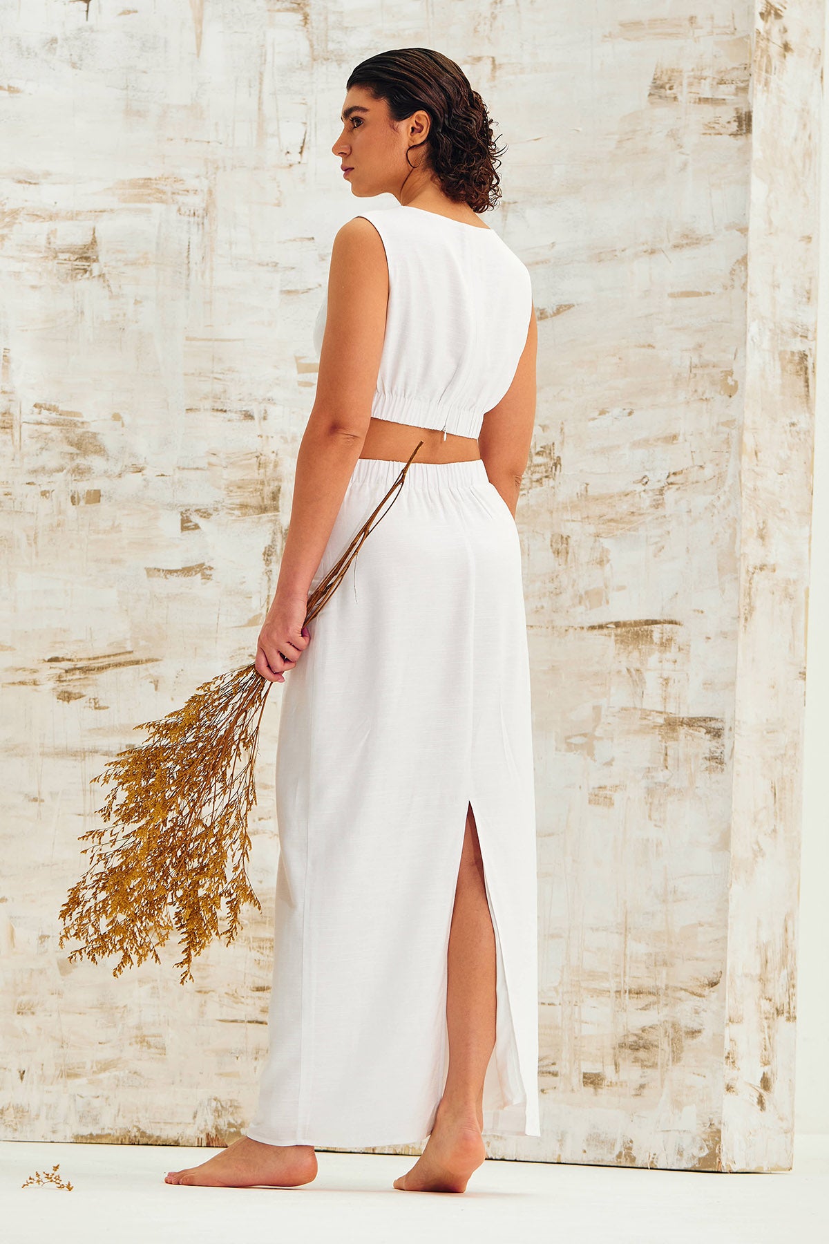 White Embroidered Long Skirt