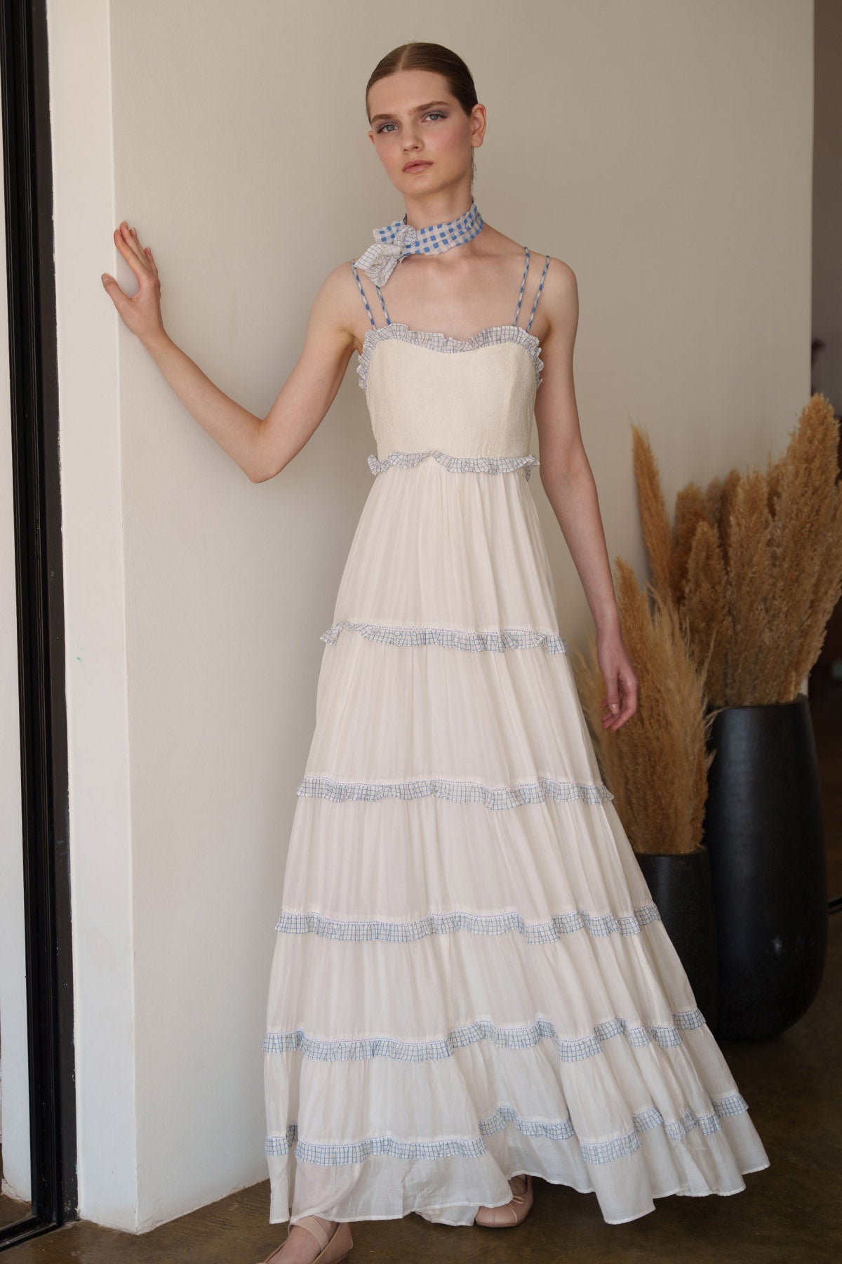 Buy White Embroidered Maxi Dress by Shruti Sancheti for women online at ScrollnShops