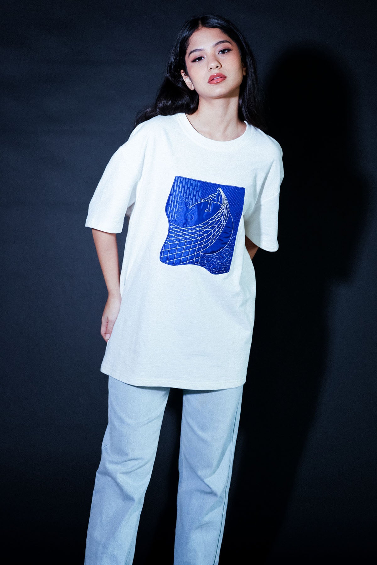 Buy Arya Giri White Embroidered Motif T-Shirt