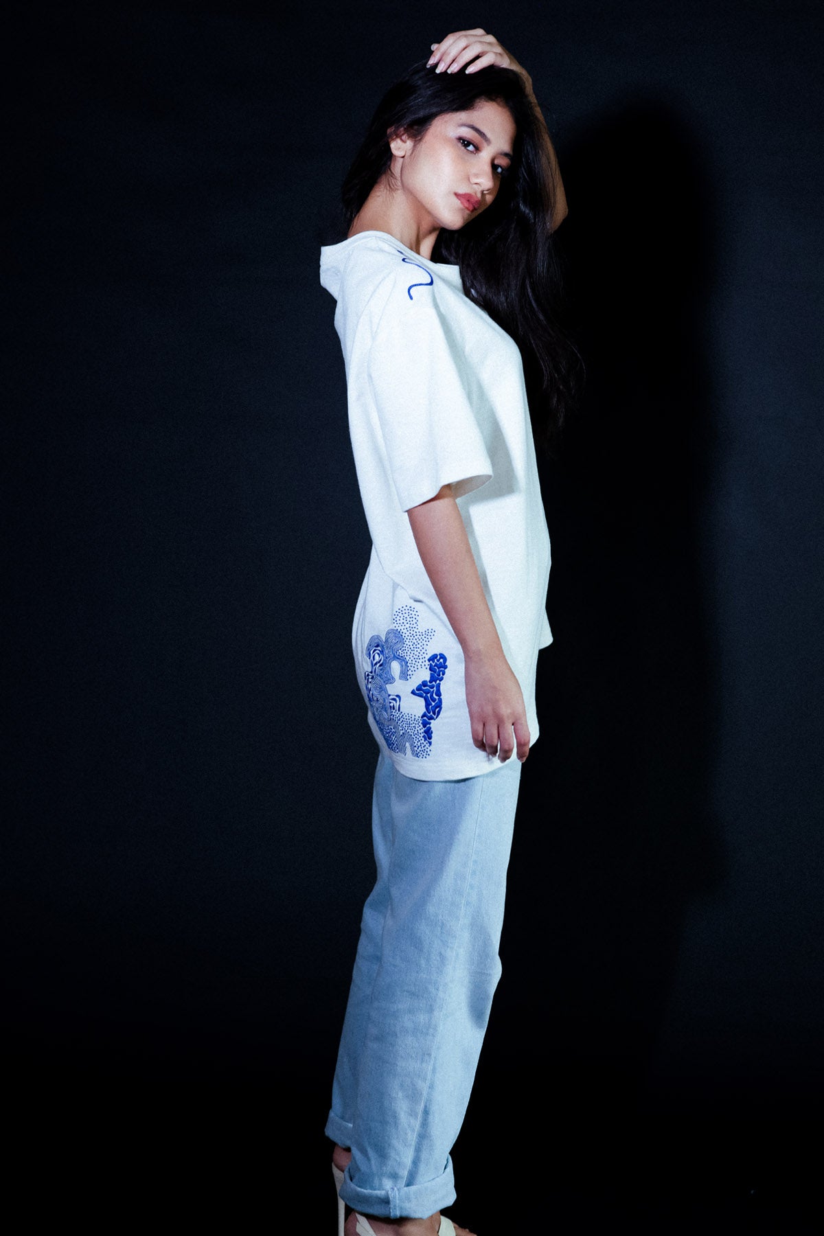 White Embroidered People T-Shirt